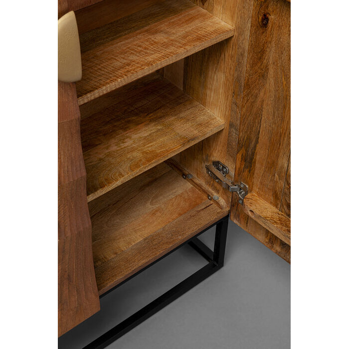 Kast MADEIRA lite hout met zwarte basis