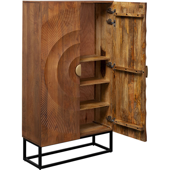 Kast MADEIRA lite hout met zwarte basis