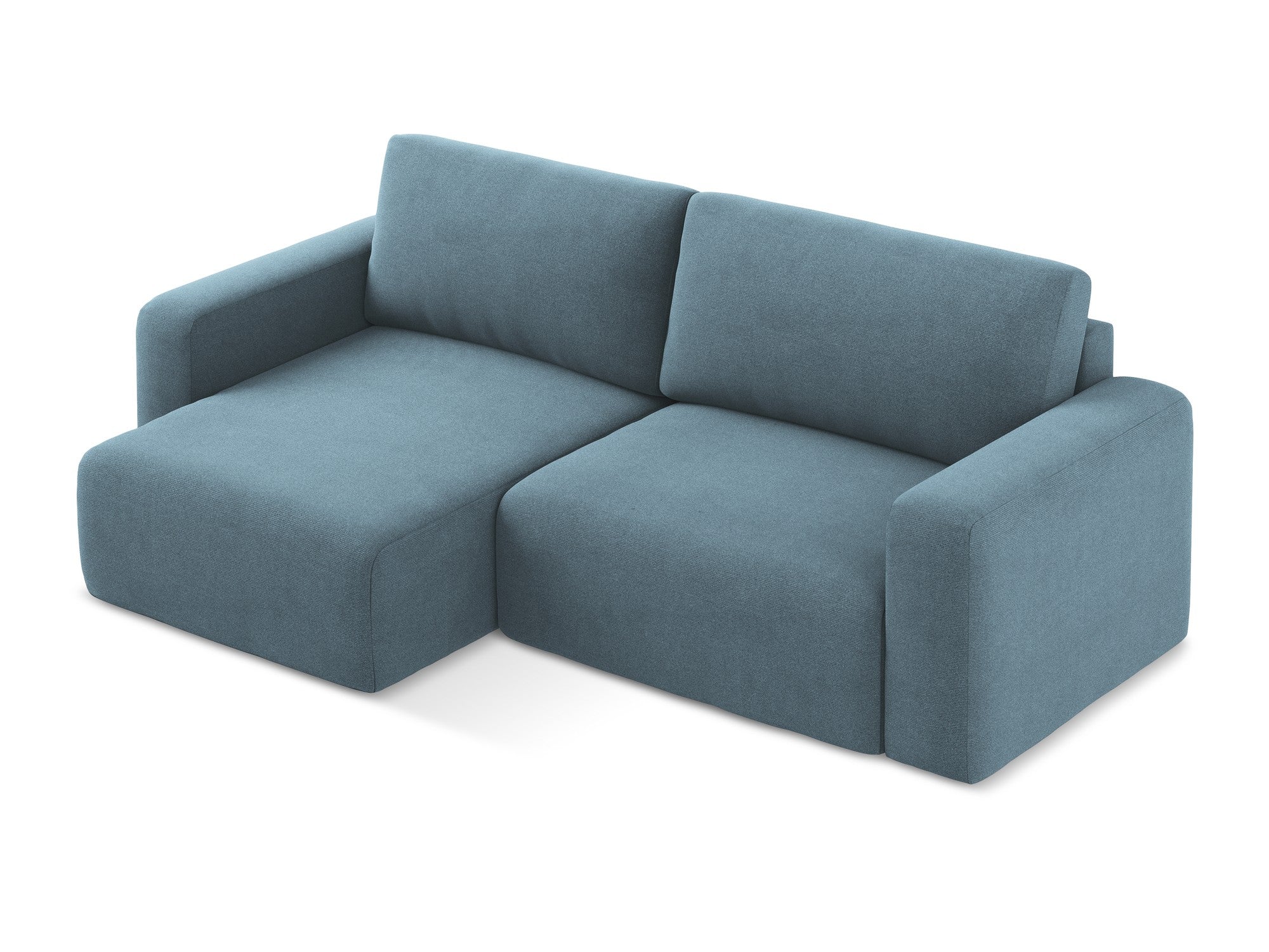 Left-sided corner sofa bed KONA light blue