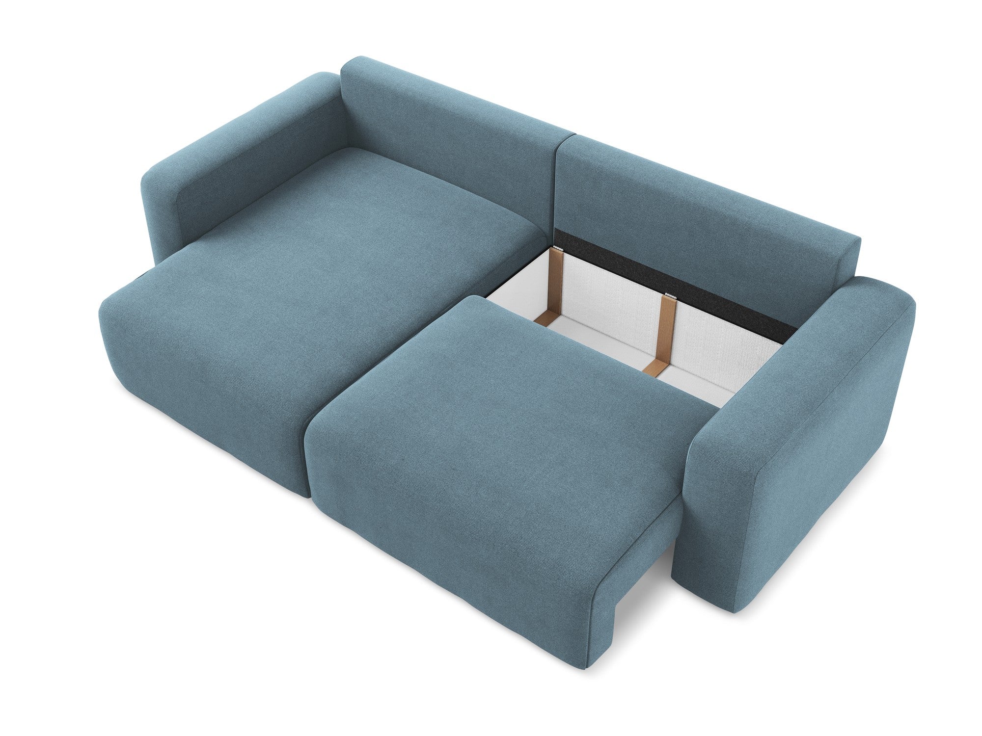 Left-sided corner sofa bed KONA light blue