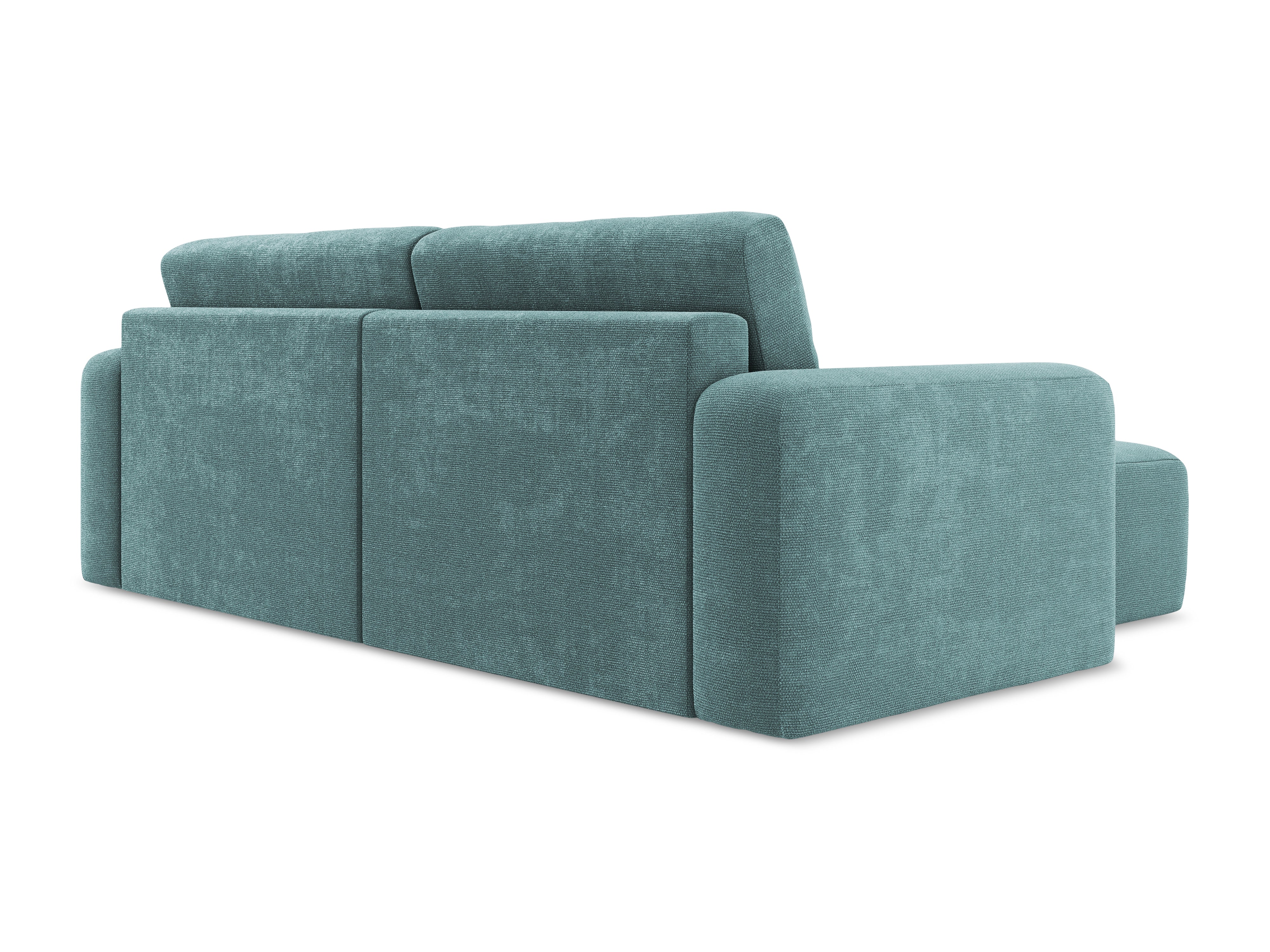 Left-sided corner sofa bed KONA in denim blue chenille