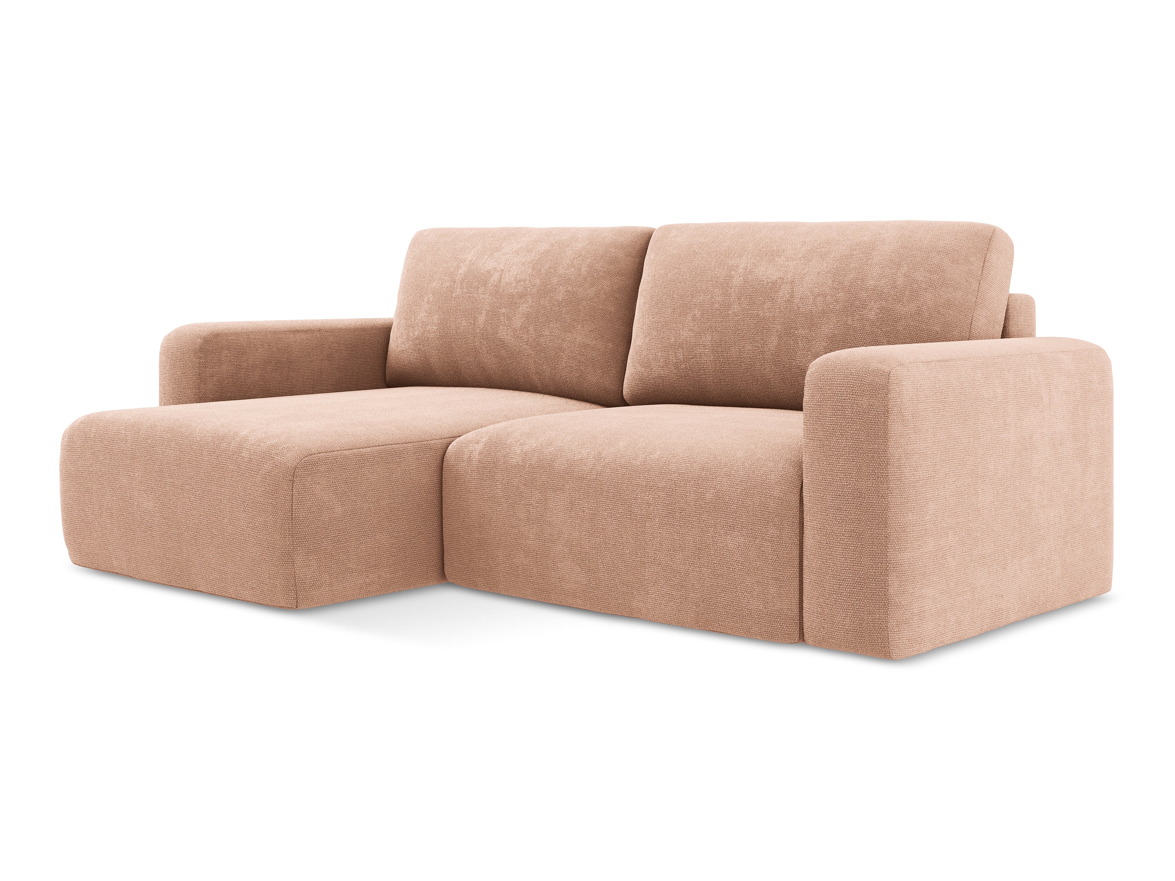 Left-sided corner sofa bed KONA peach chenille