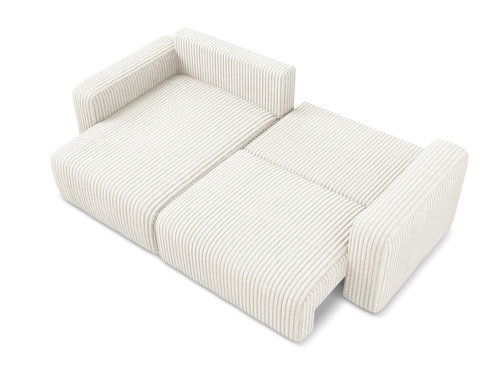 Left-sided corner sofa bed KONA light beige corduroy