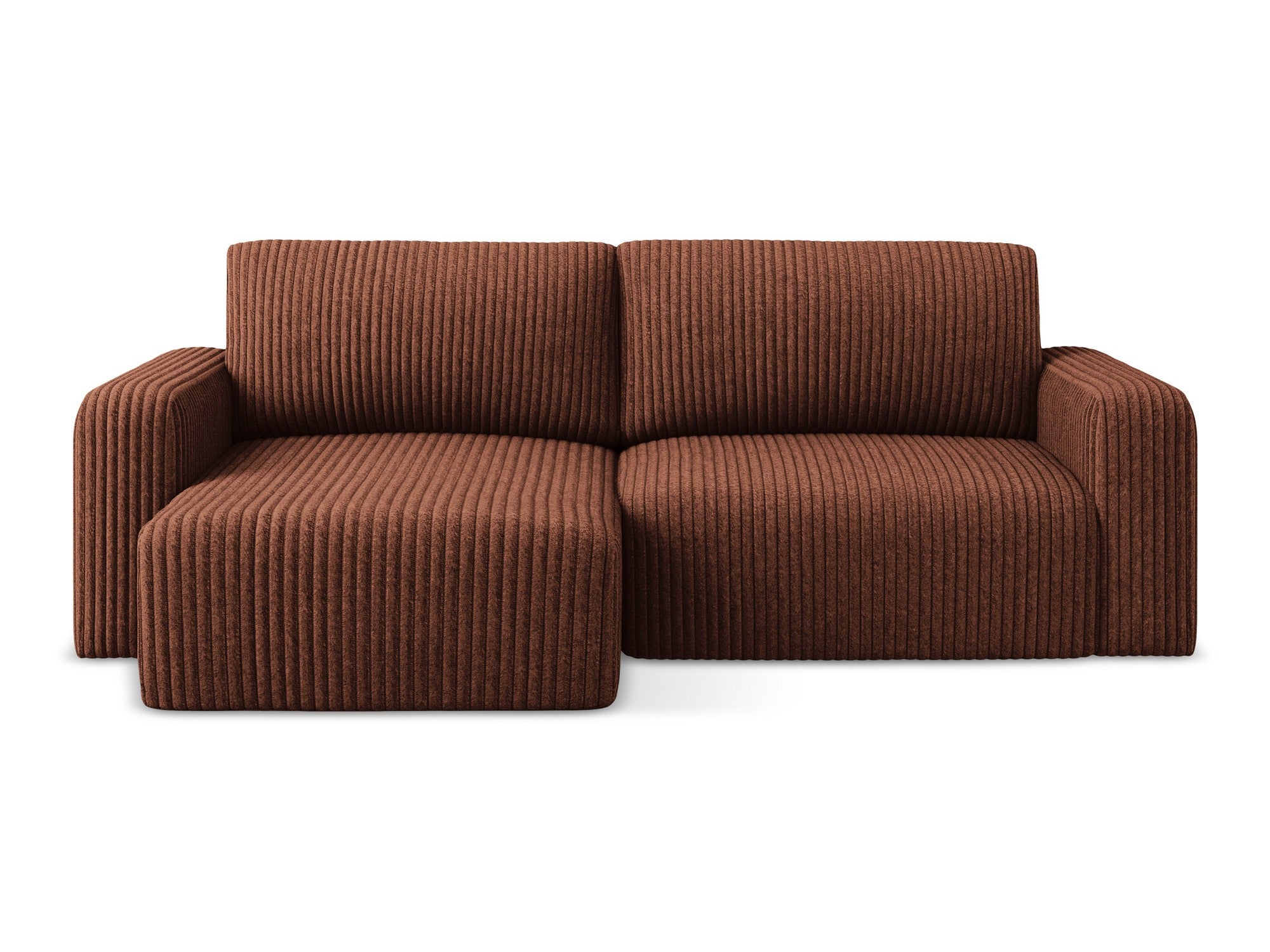 Linkerhoekbank met slaapfunctie KONA terracotta corduroy