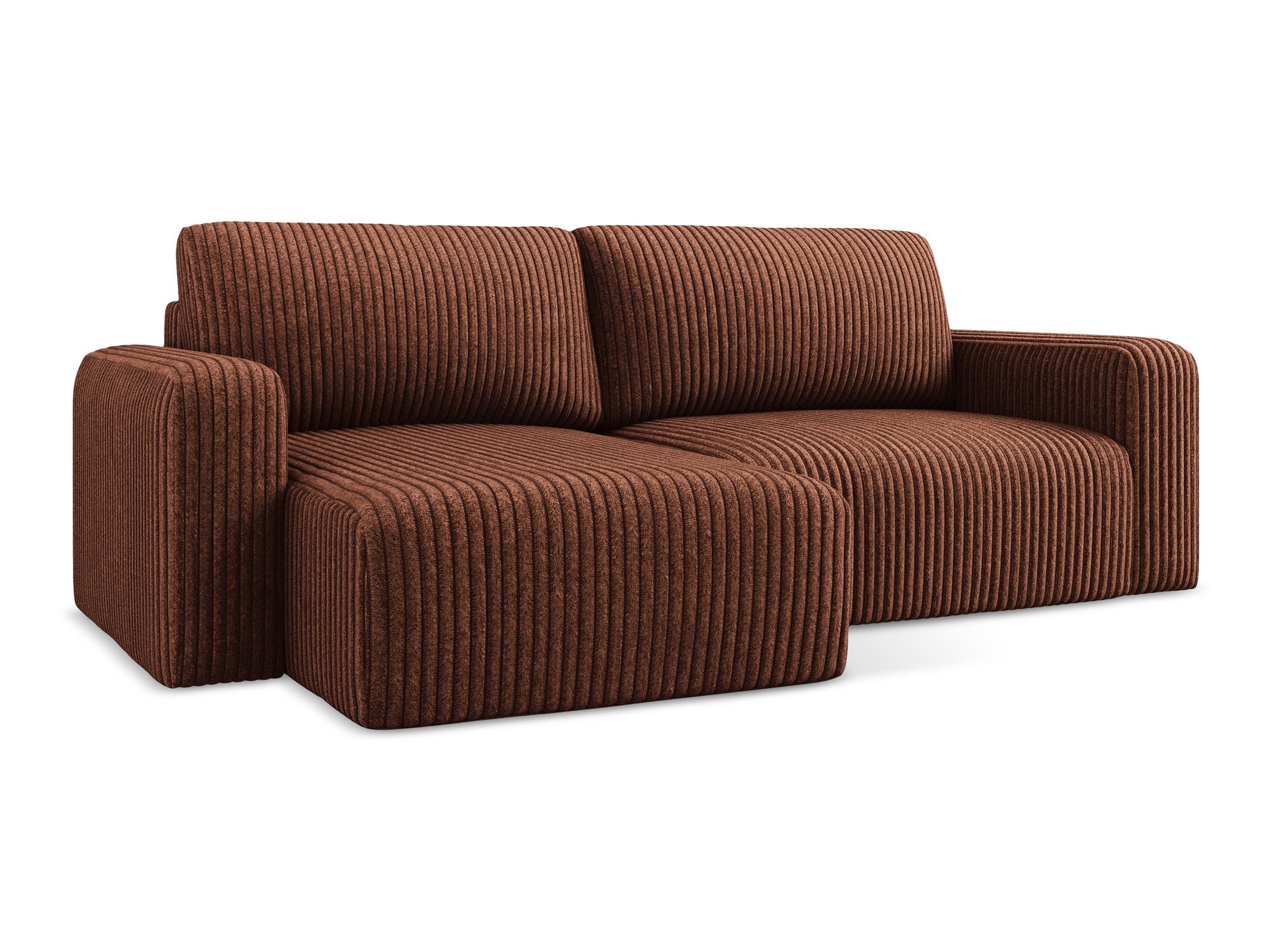Linkerhoekbank met slaapfunctie KONA terracotta corduroy