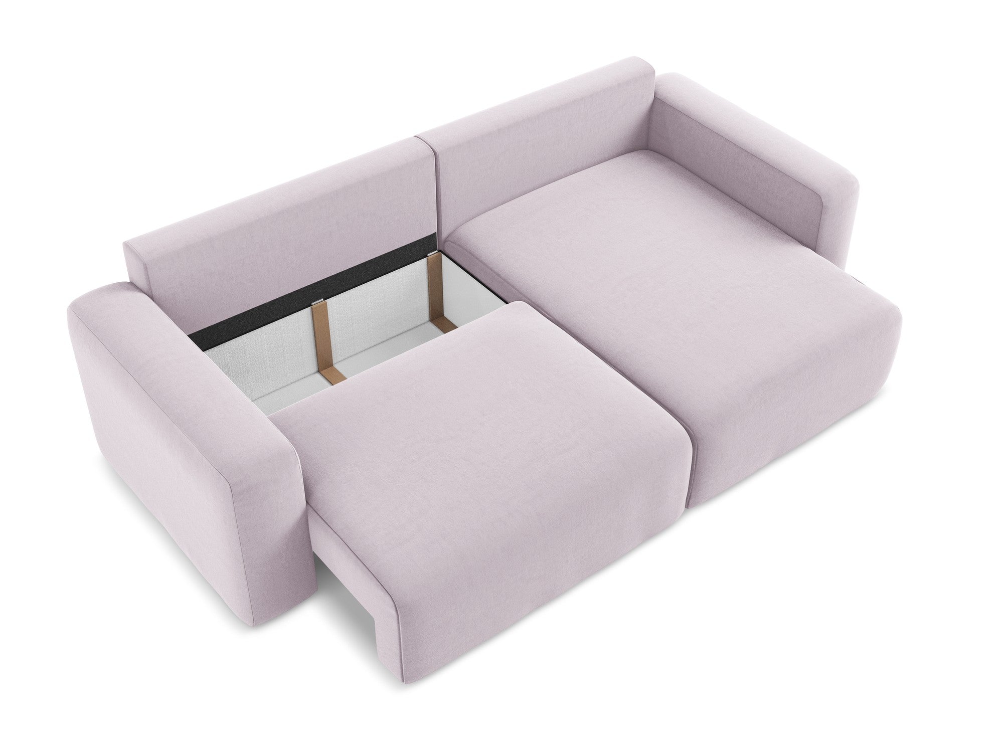 Vleugelbank van fluweel met slaapfunctie KONA lavendel