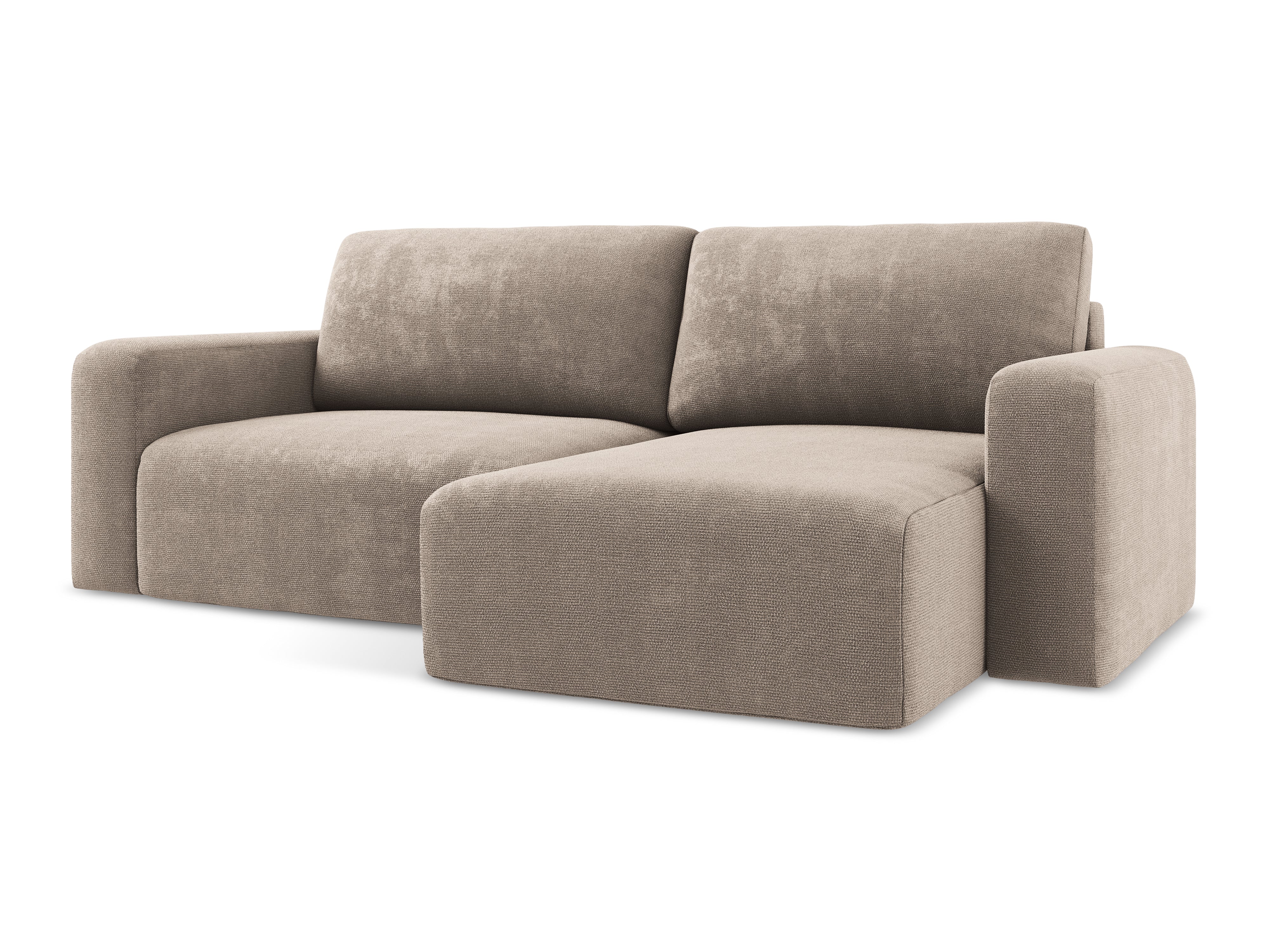 Rechthoekige bank met slaapfunctie KONA donkerbeige chenille