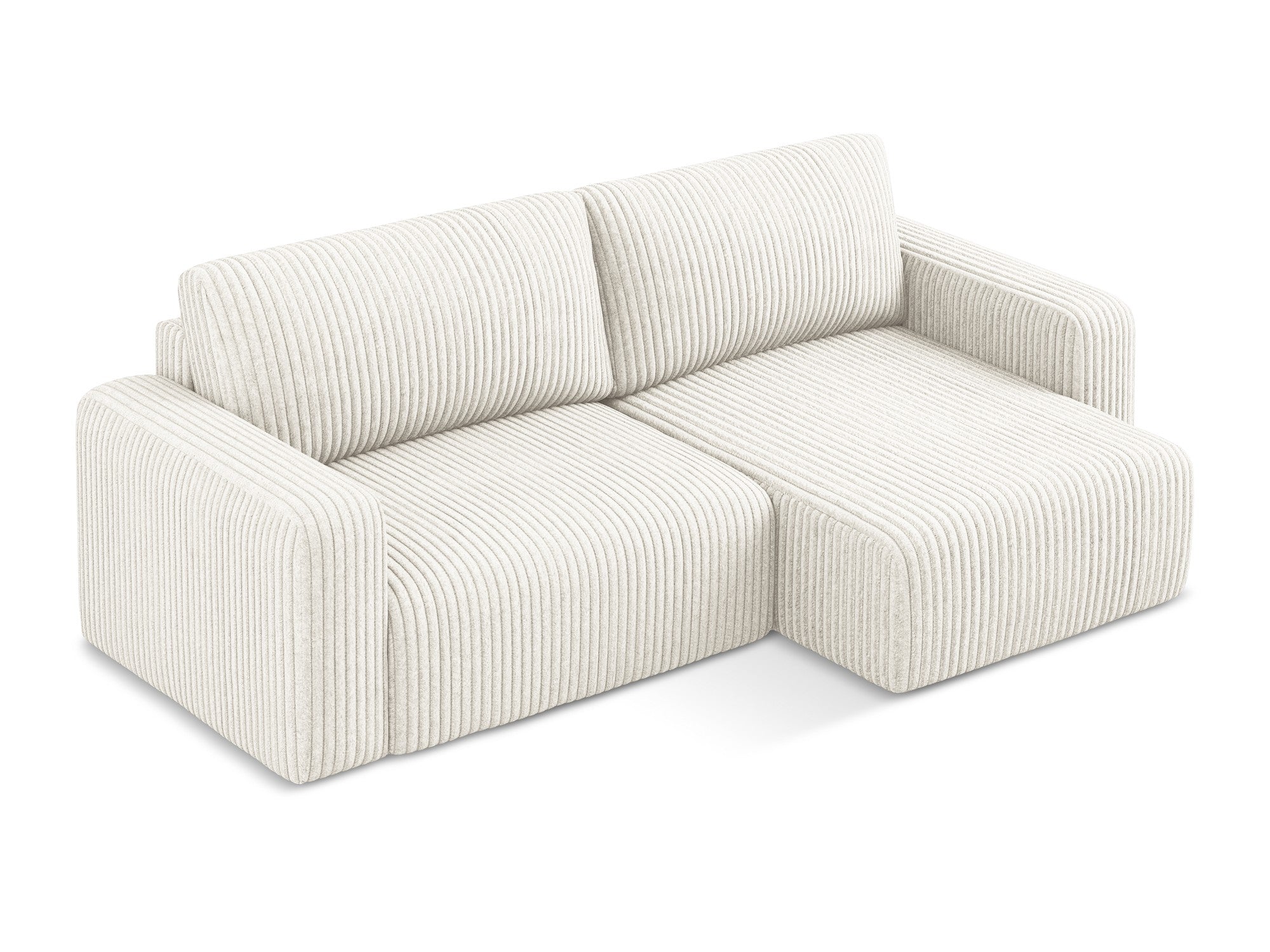 Right-facing corner sofa bed KONA light beige corduroy