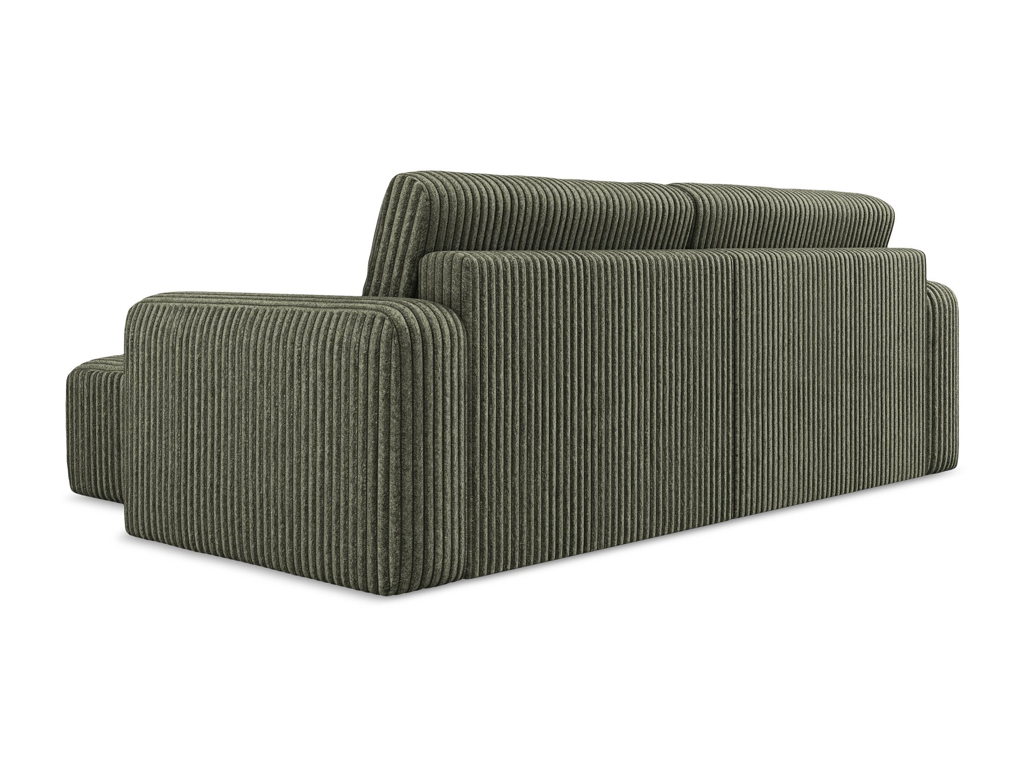 Right-facing corner sofa bed KONA in olive corduroy
