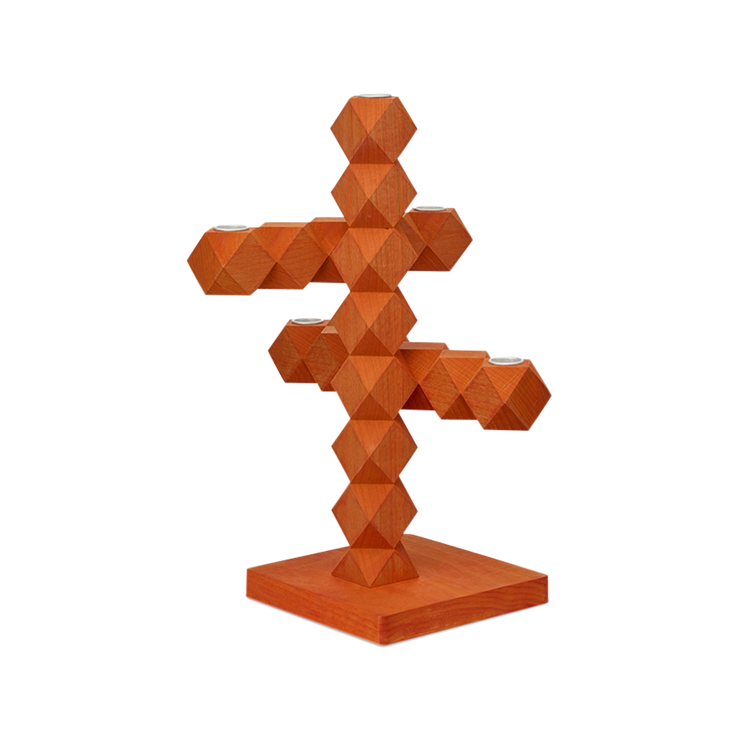 Kaarsenhouder CLEAN CUT oranje