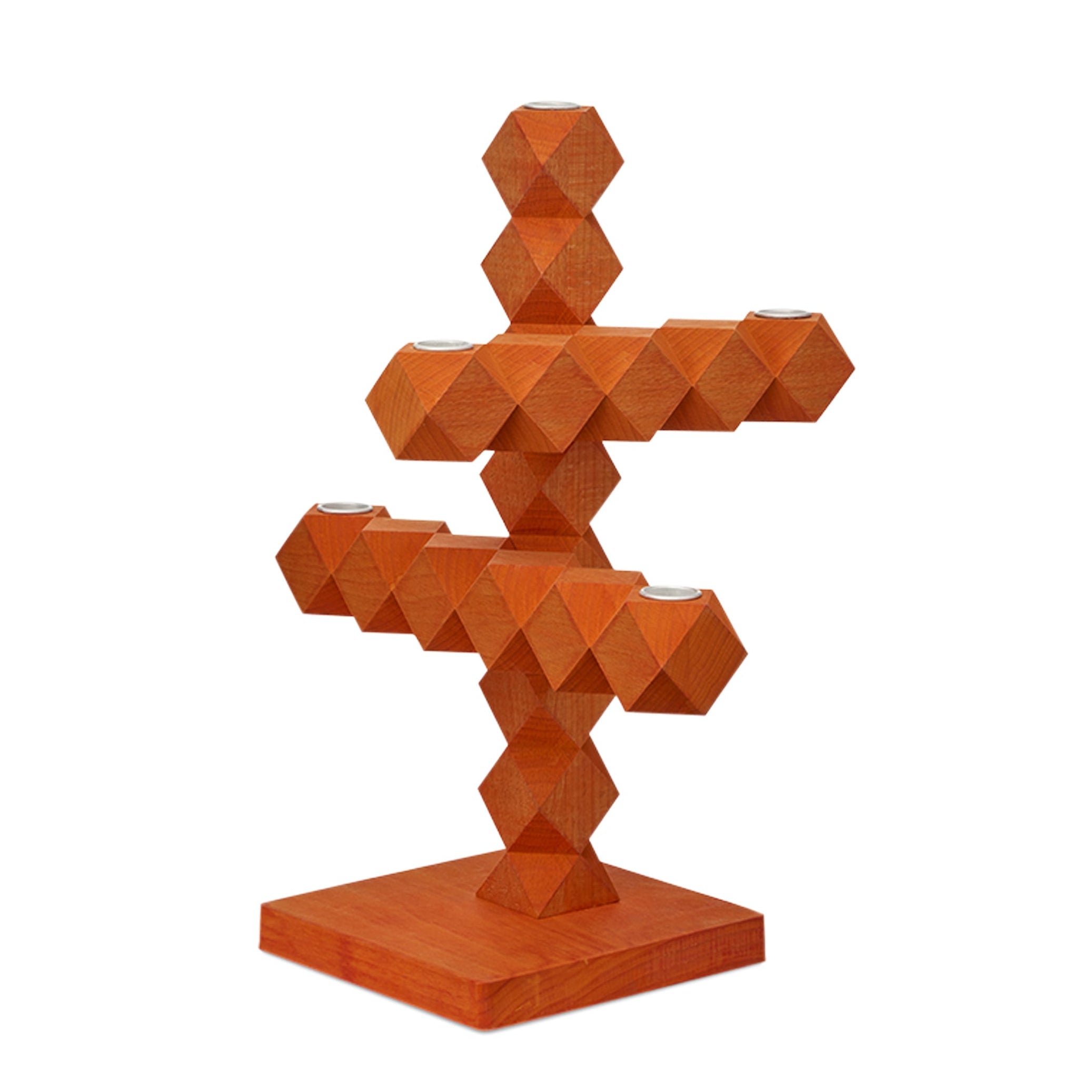 Kaarsenhouder CLEAN CUT oranje