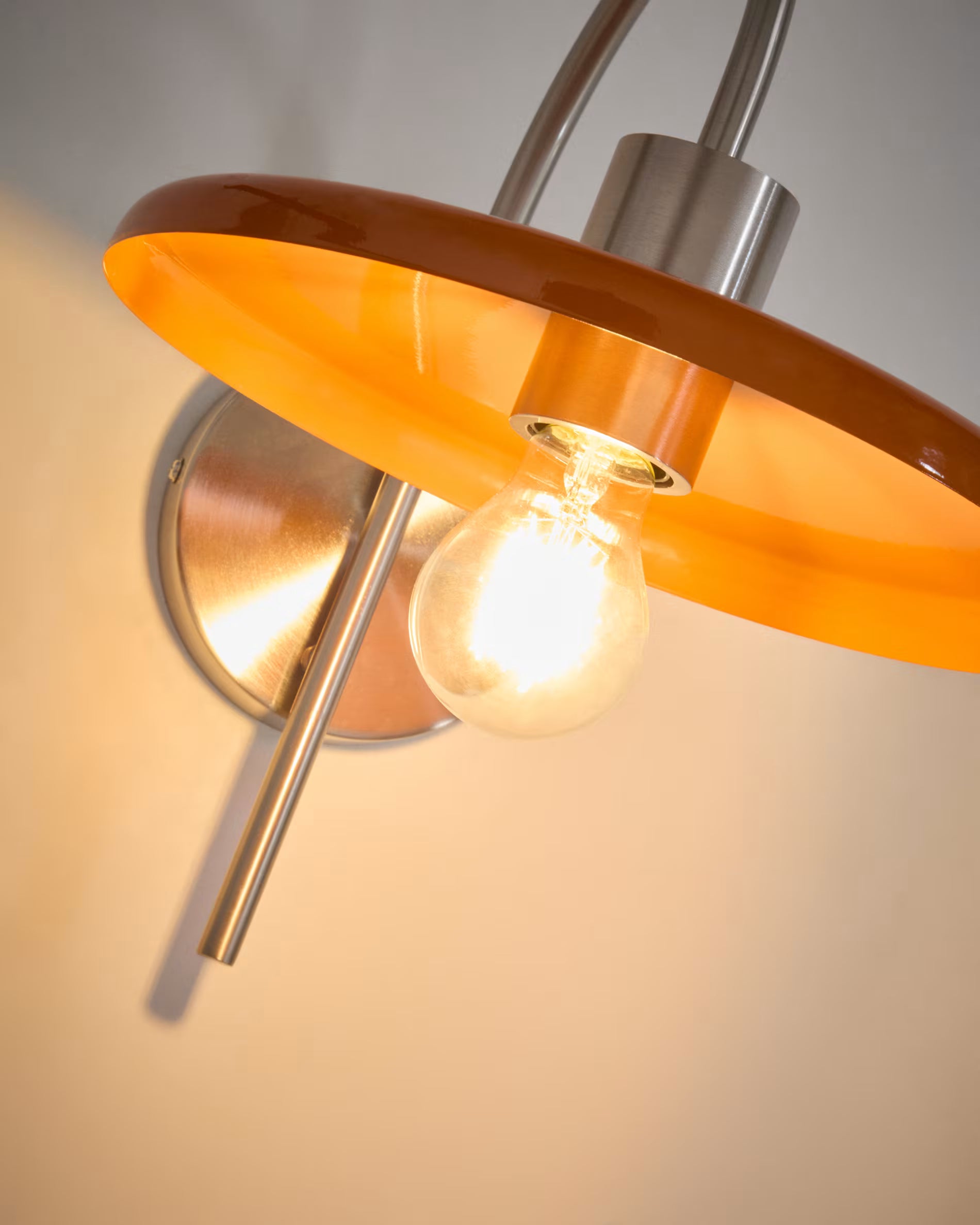 NUVIRA wall lamp orange with silver