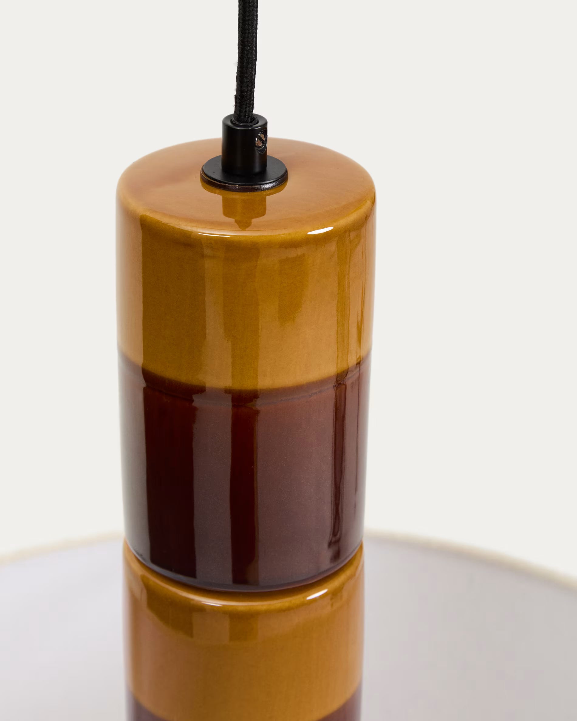 Hanglamp MAVRAN bruin met mosterdkleur