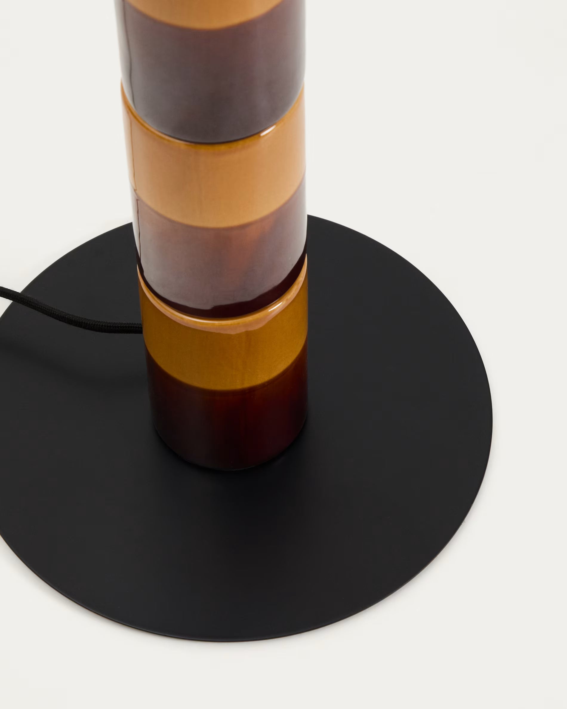 MAVRAN floor lamp brown with mustard