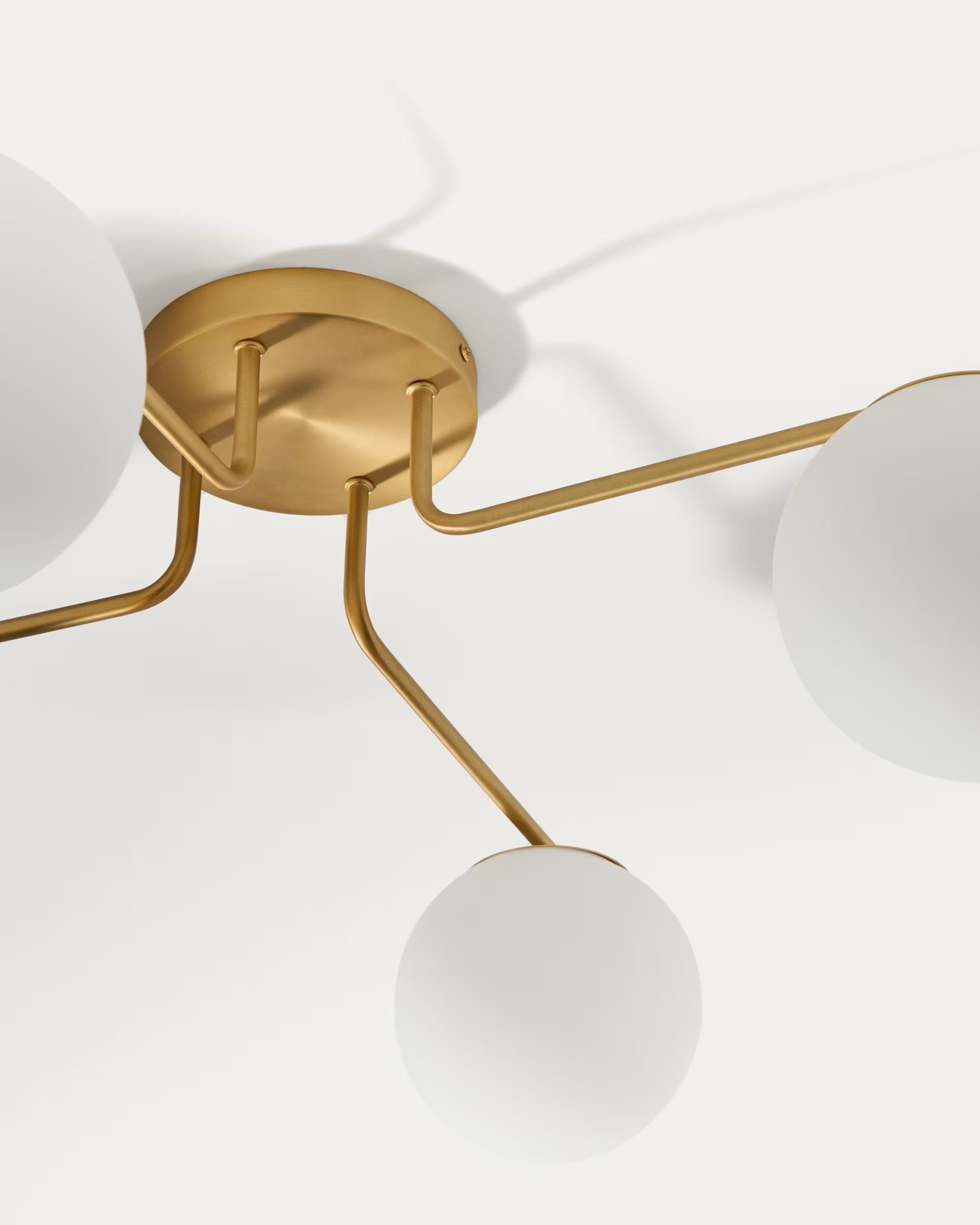 Vierpunts plafondlamp BRISIA geborsteld messing