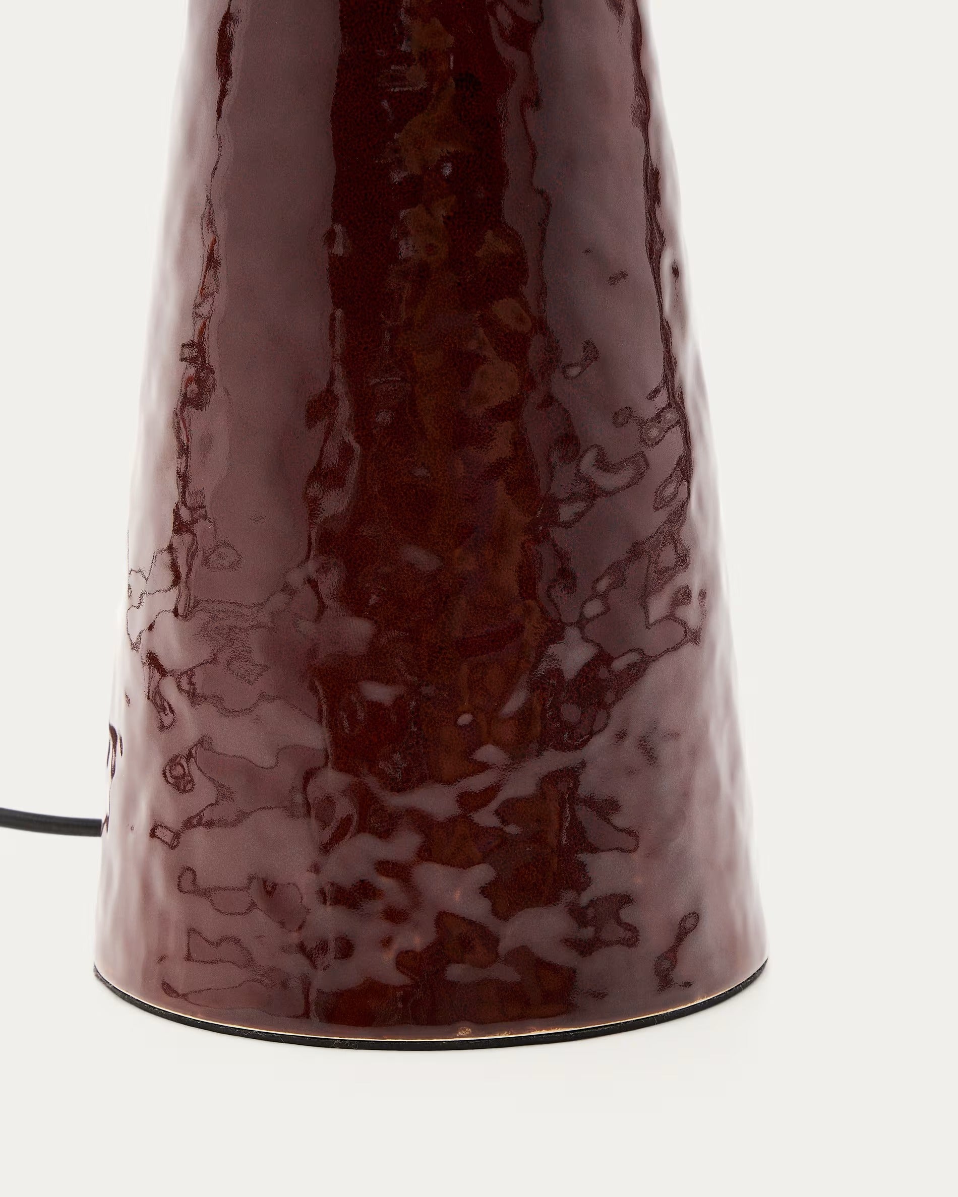 Tafellamp DRAVA bordeaux met katoenen kap