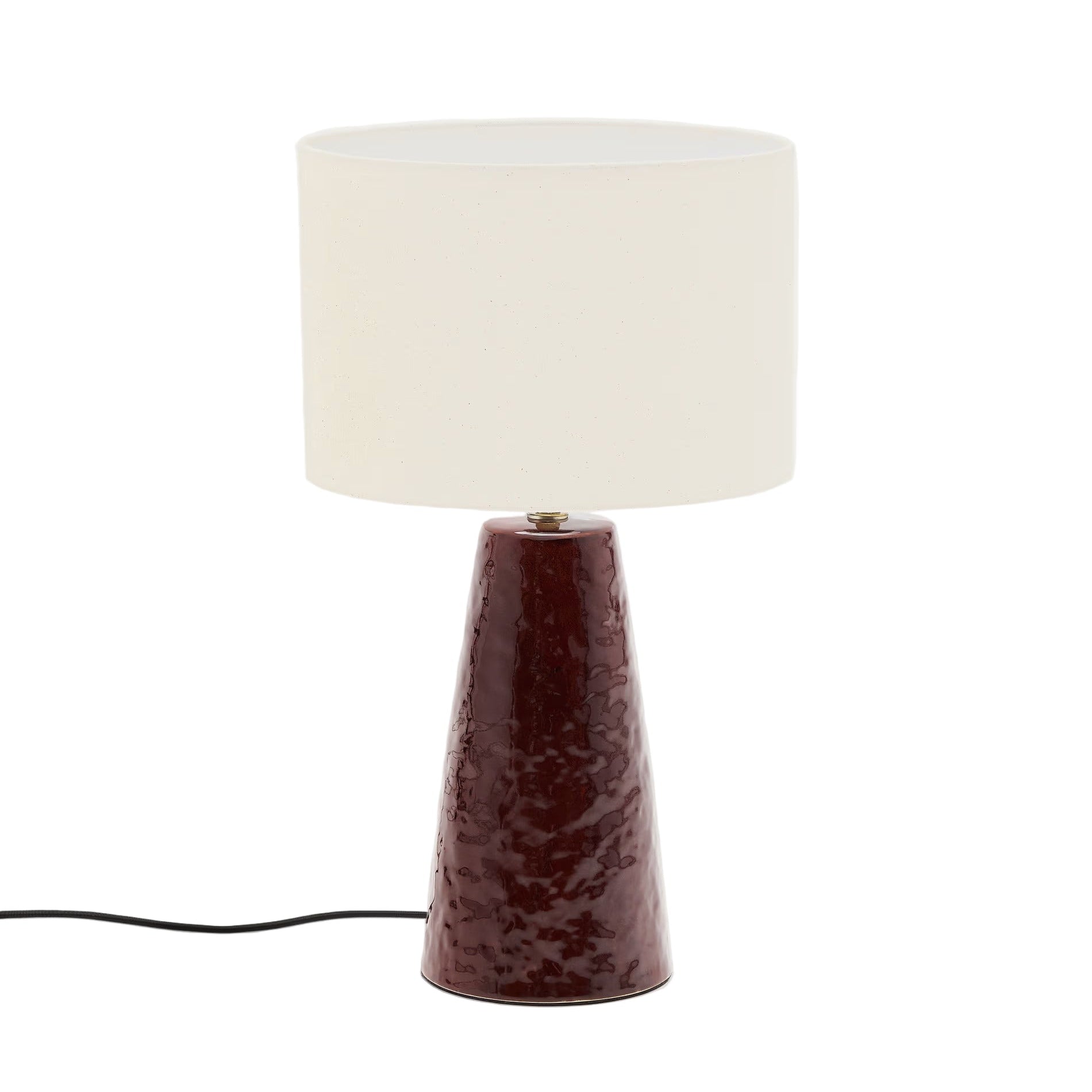 Tafellamp DRAVA bordeaux met katoenen kap