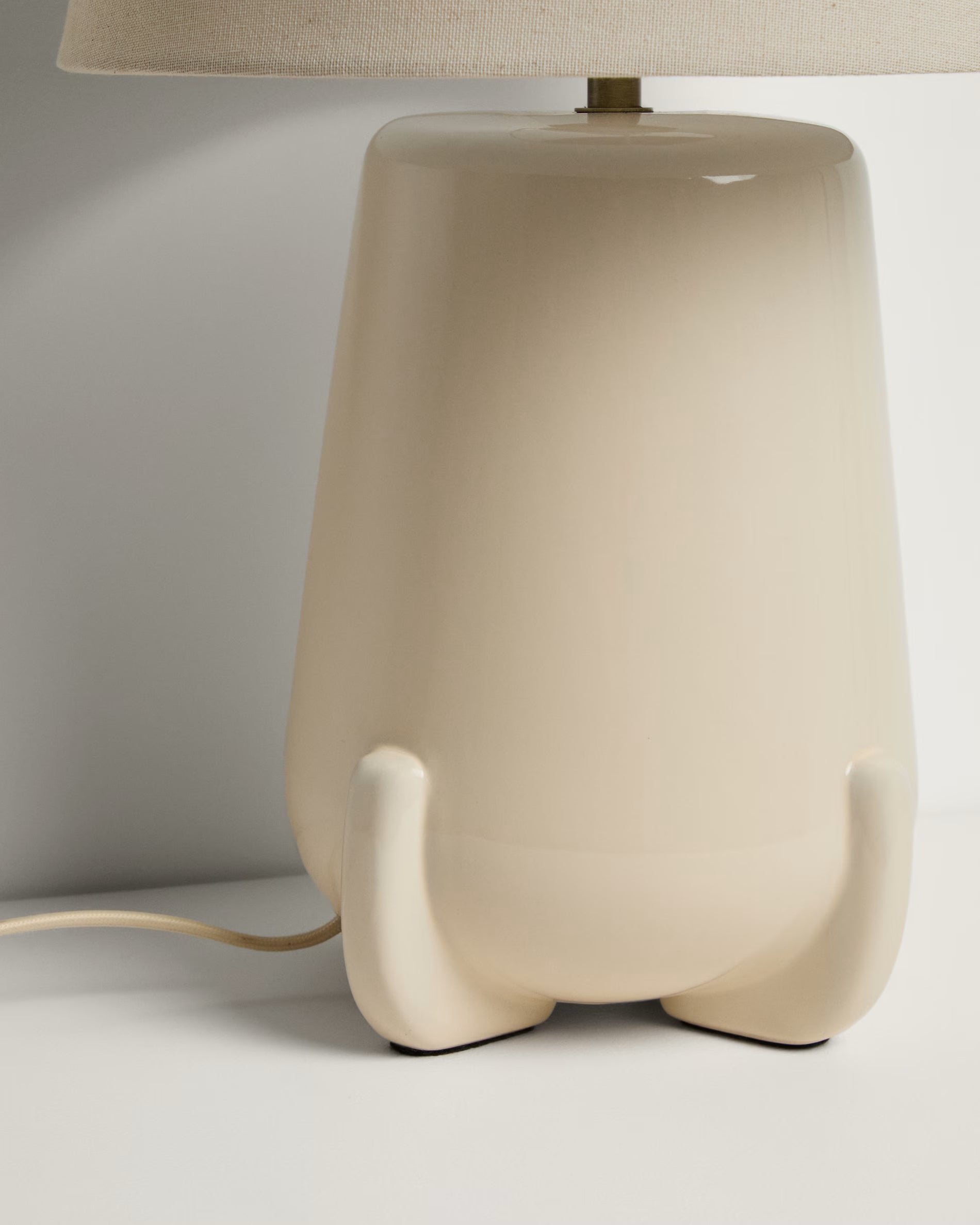 Lampa stołowa ODRA beżowy – bawełna