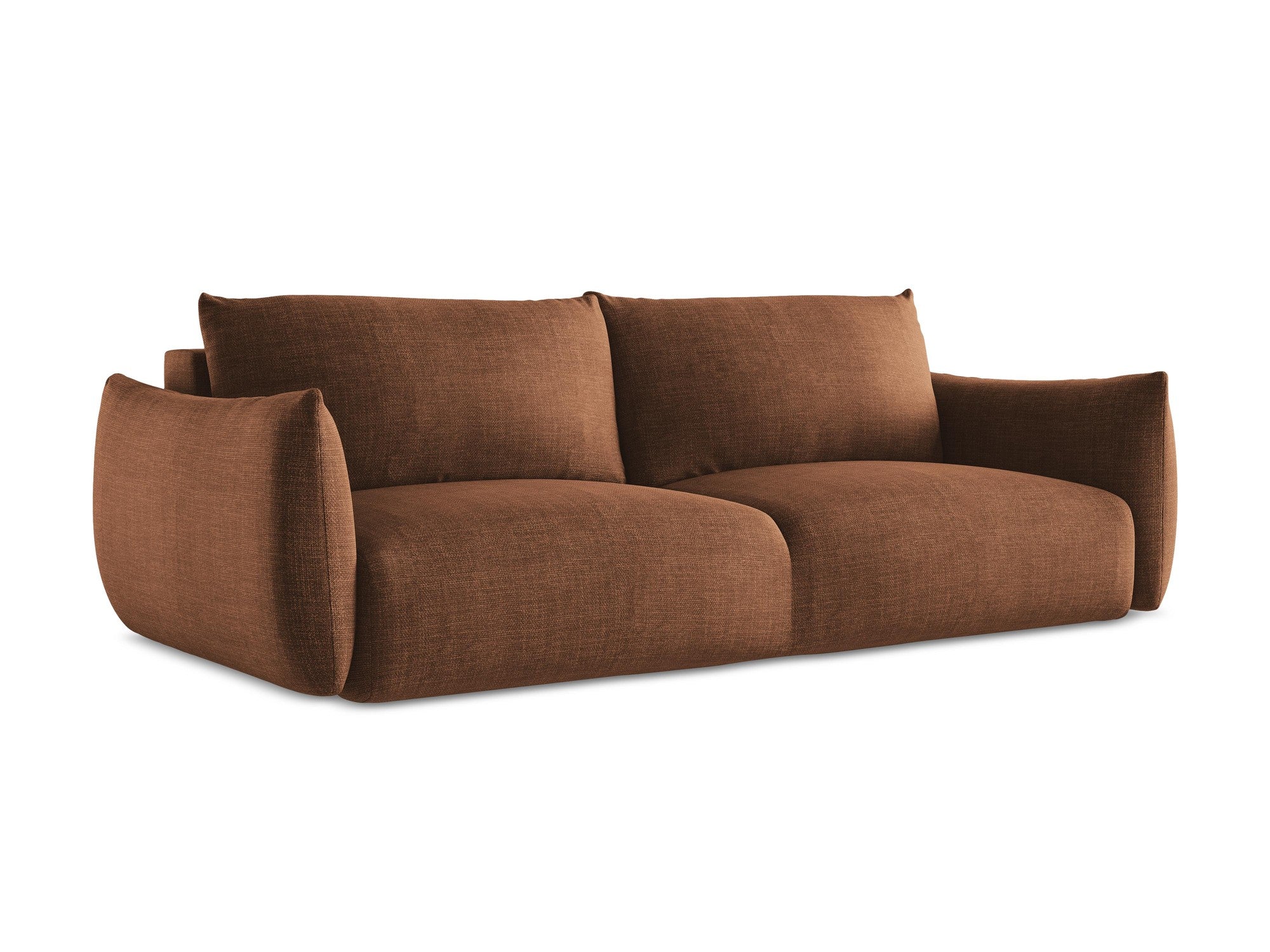 Sofa für 3 Personen mit Schlaf-Funktion LEILA terrakotta