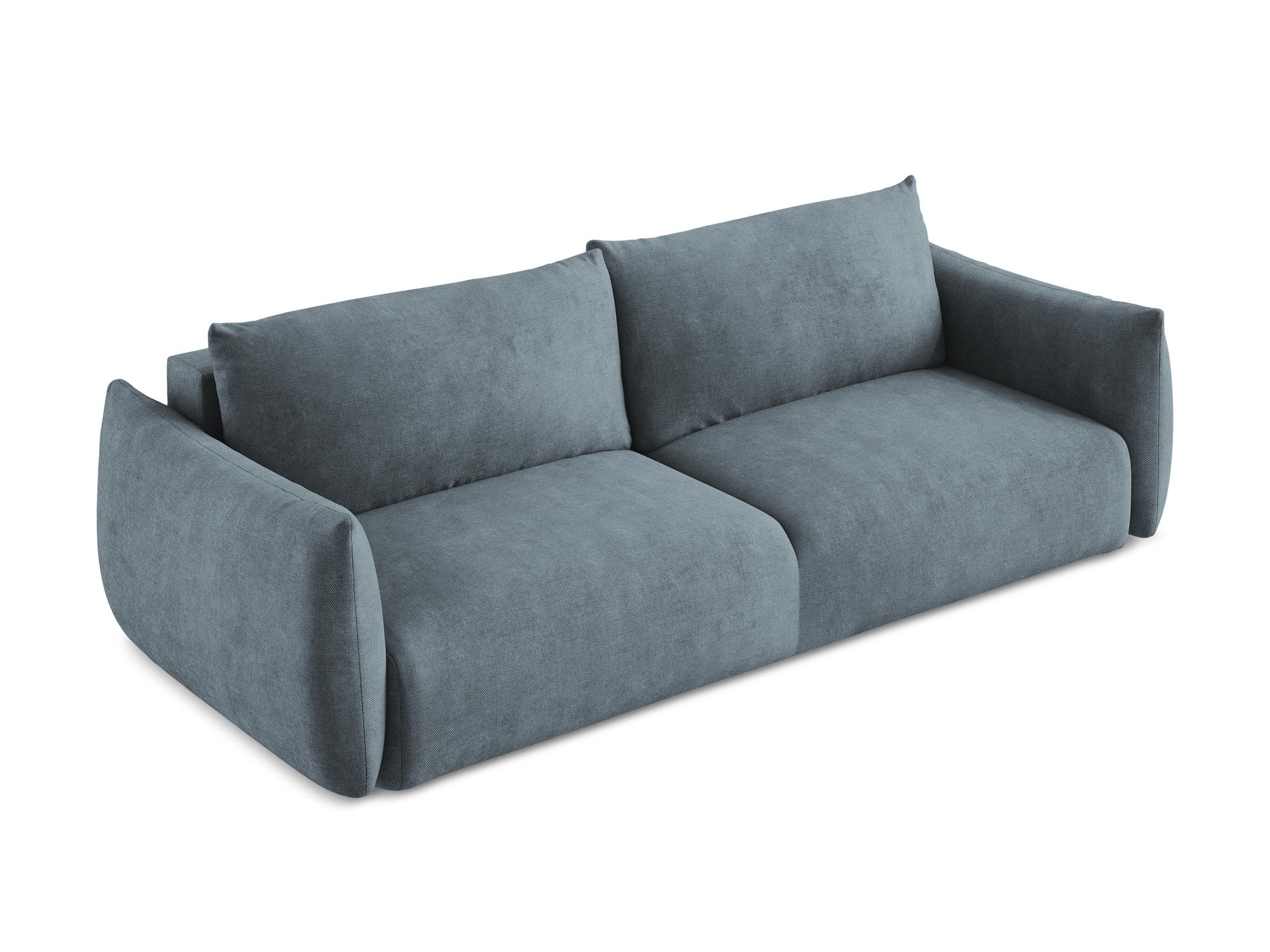 Sofa 3-zits met slaapfunctie LEILA denimblauw chenille