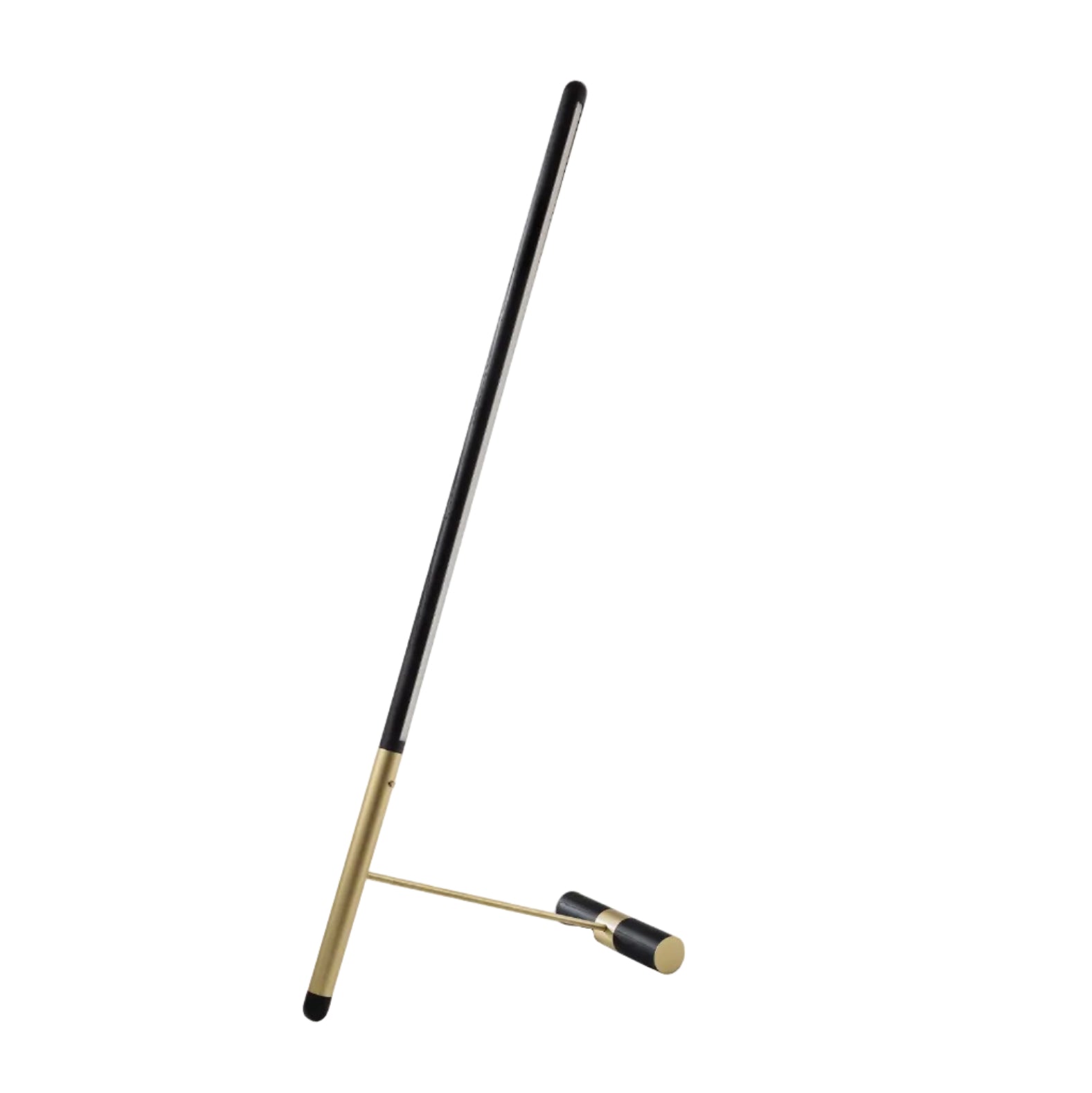 LINEA D Floor Lamp in Black Ash Wood with Brass Finish