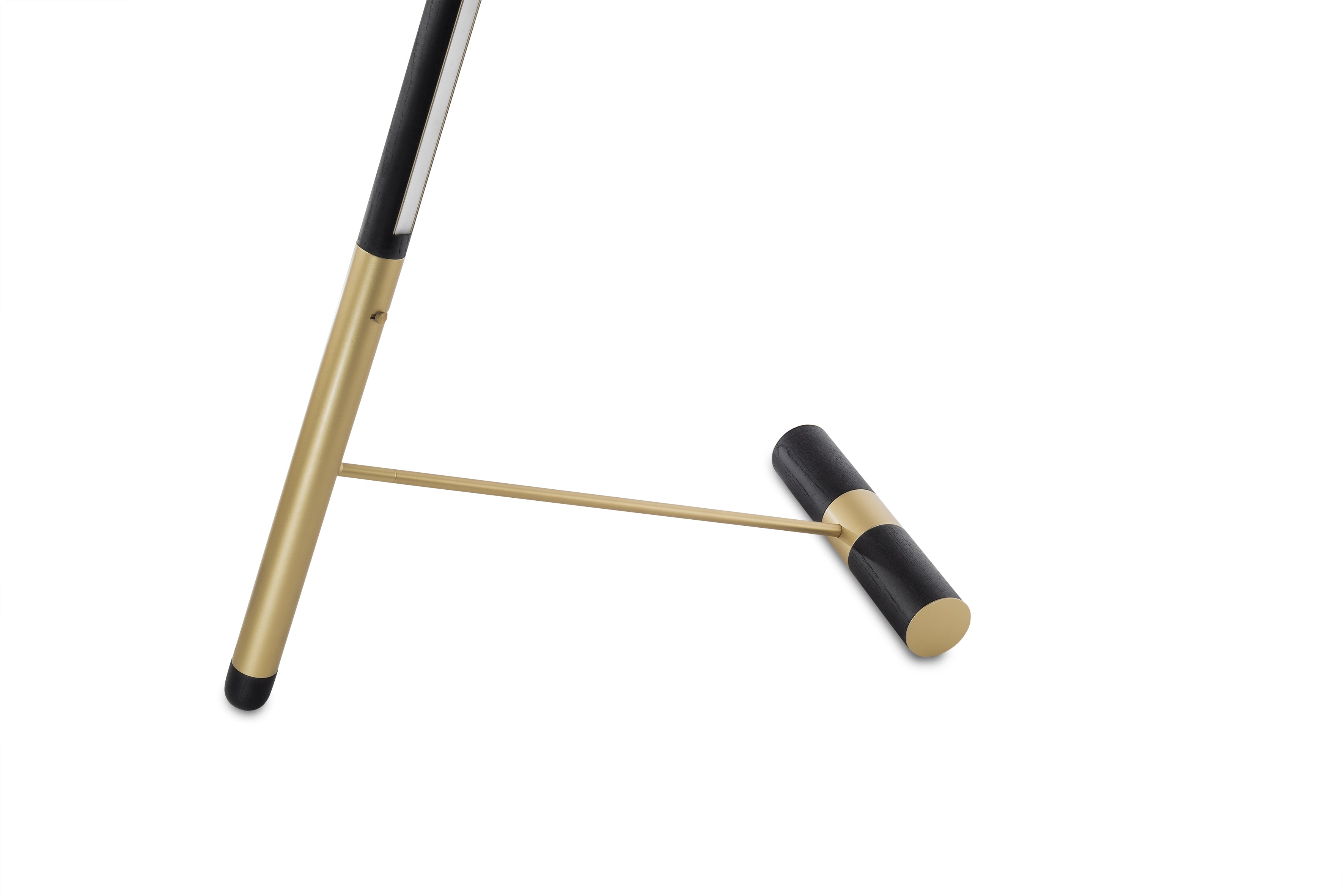 LINEA D Floor Lamp in Black Ash Wood with Brass Finish