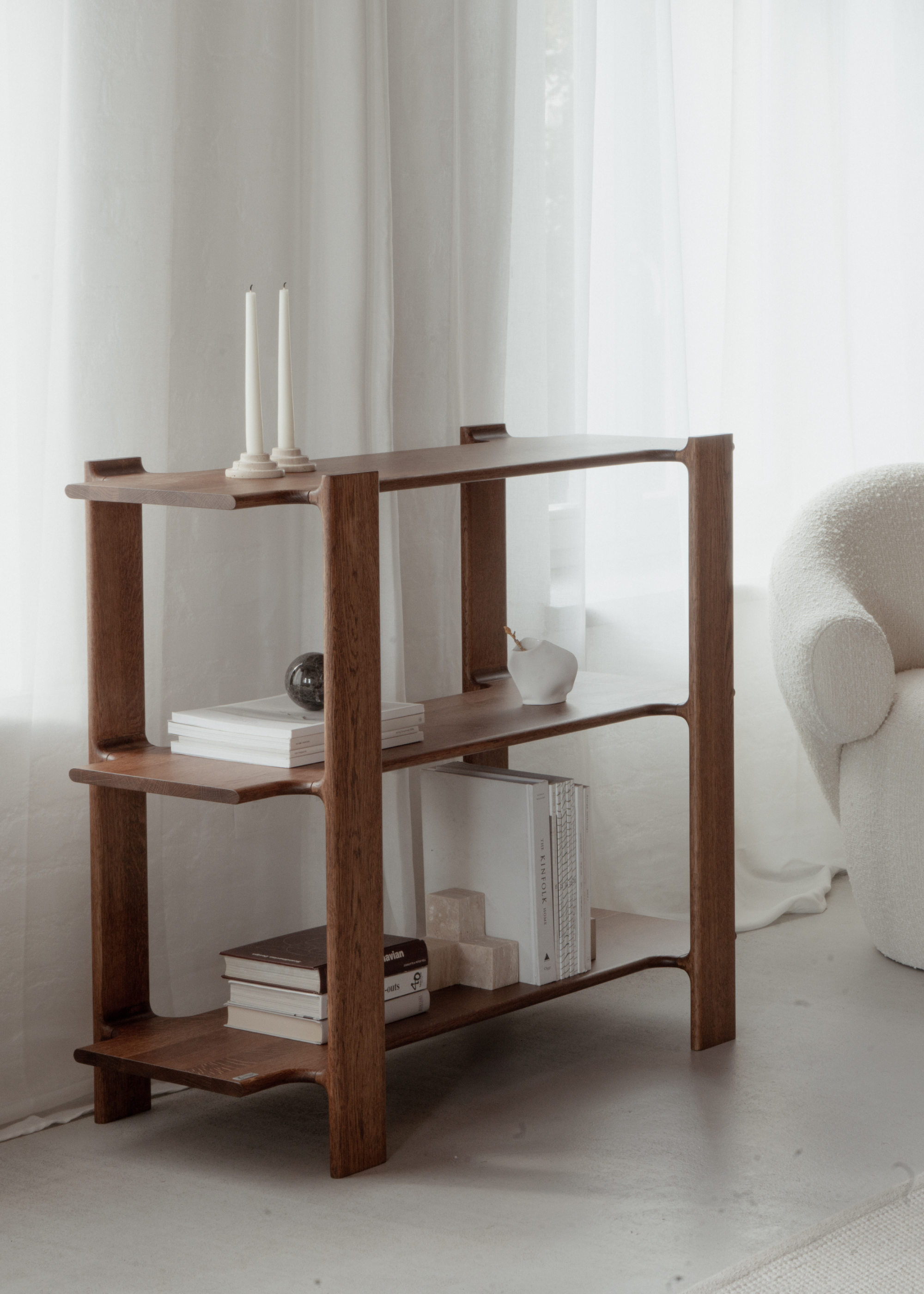 Boekenkast LIGO groen eikenhout