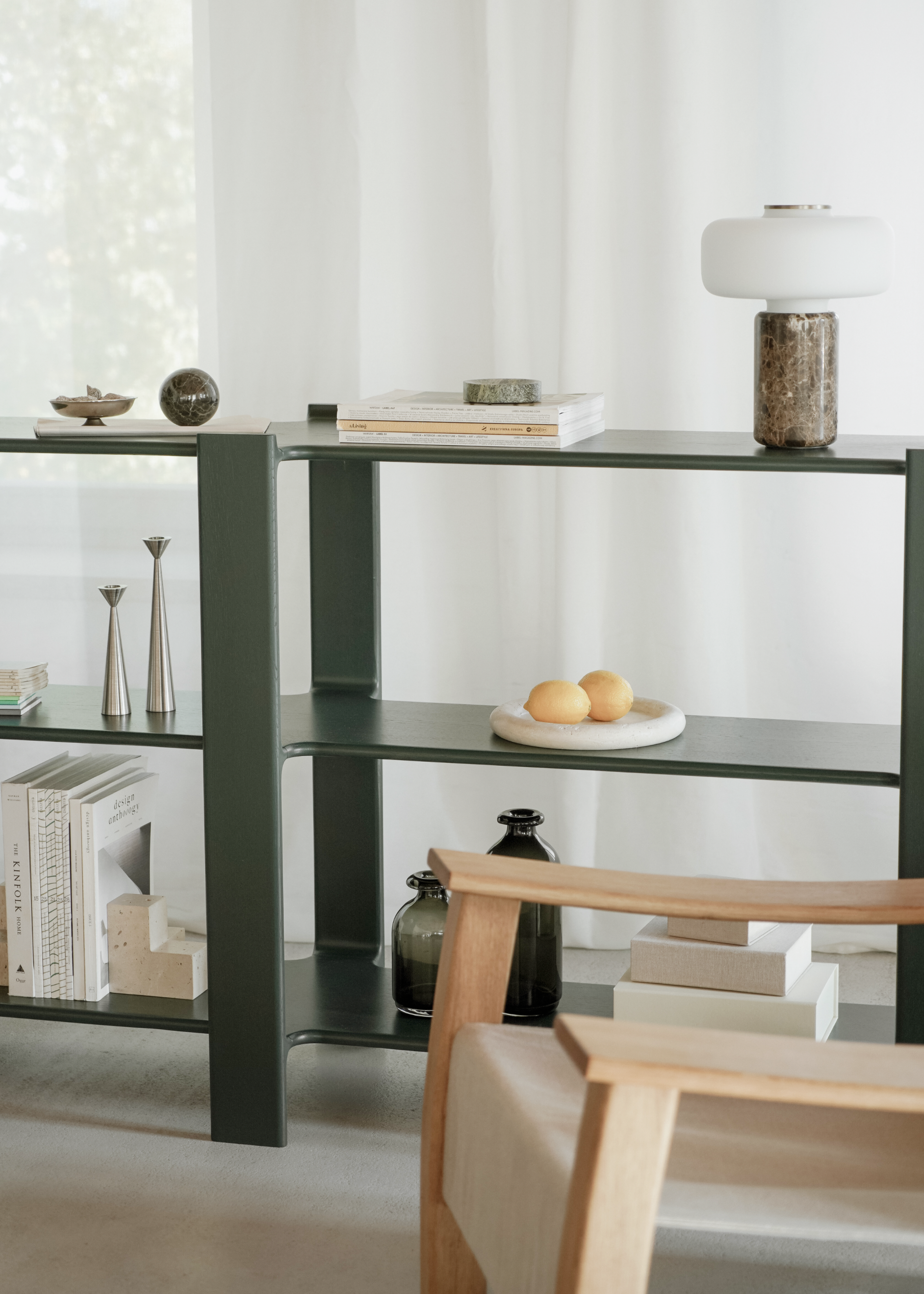 Boekenkast LIGO DUO olijfhout eiken