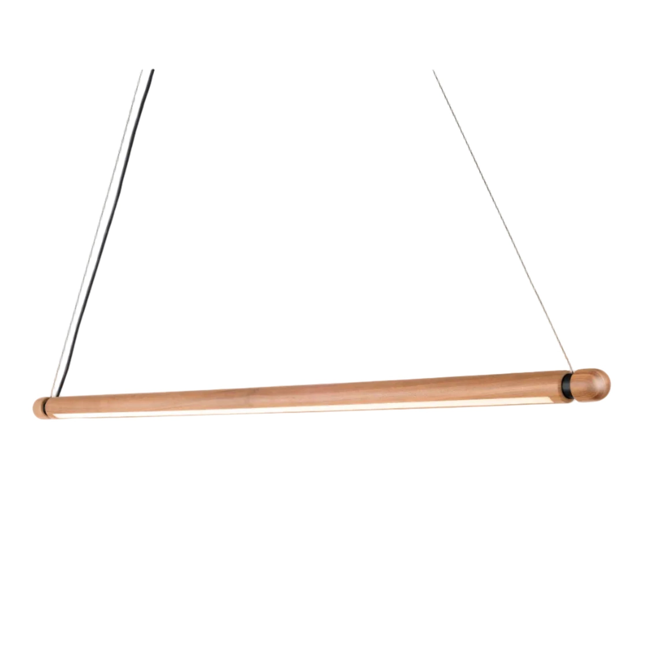 Pendelleuchte LINEA H aus Eichenholz mit grafitfarbener Oberfläche