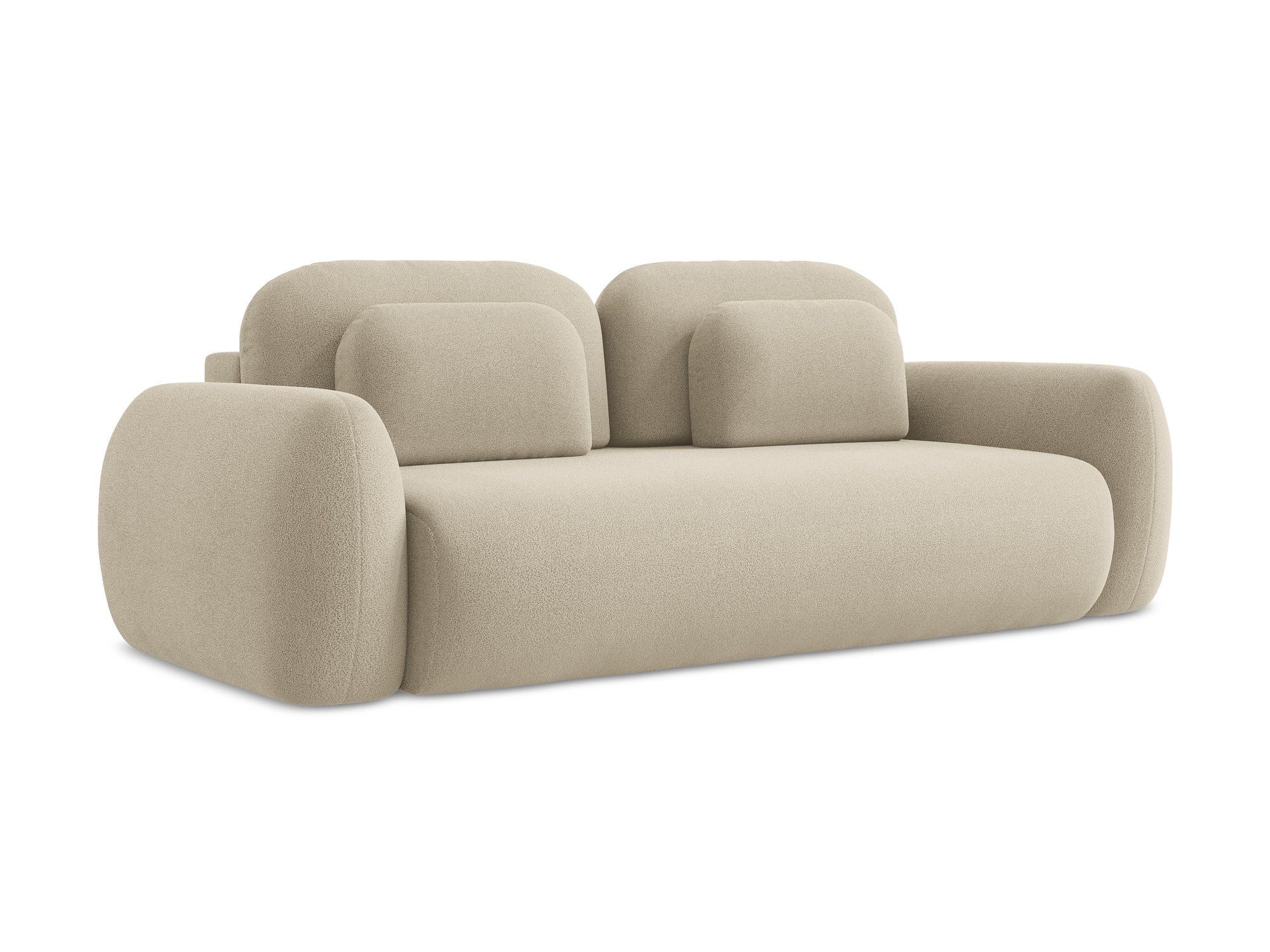 Sofa 3-zits met slaapfunctie LOHI donkerbeige boucle