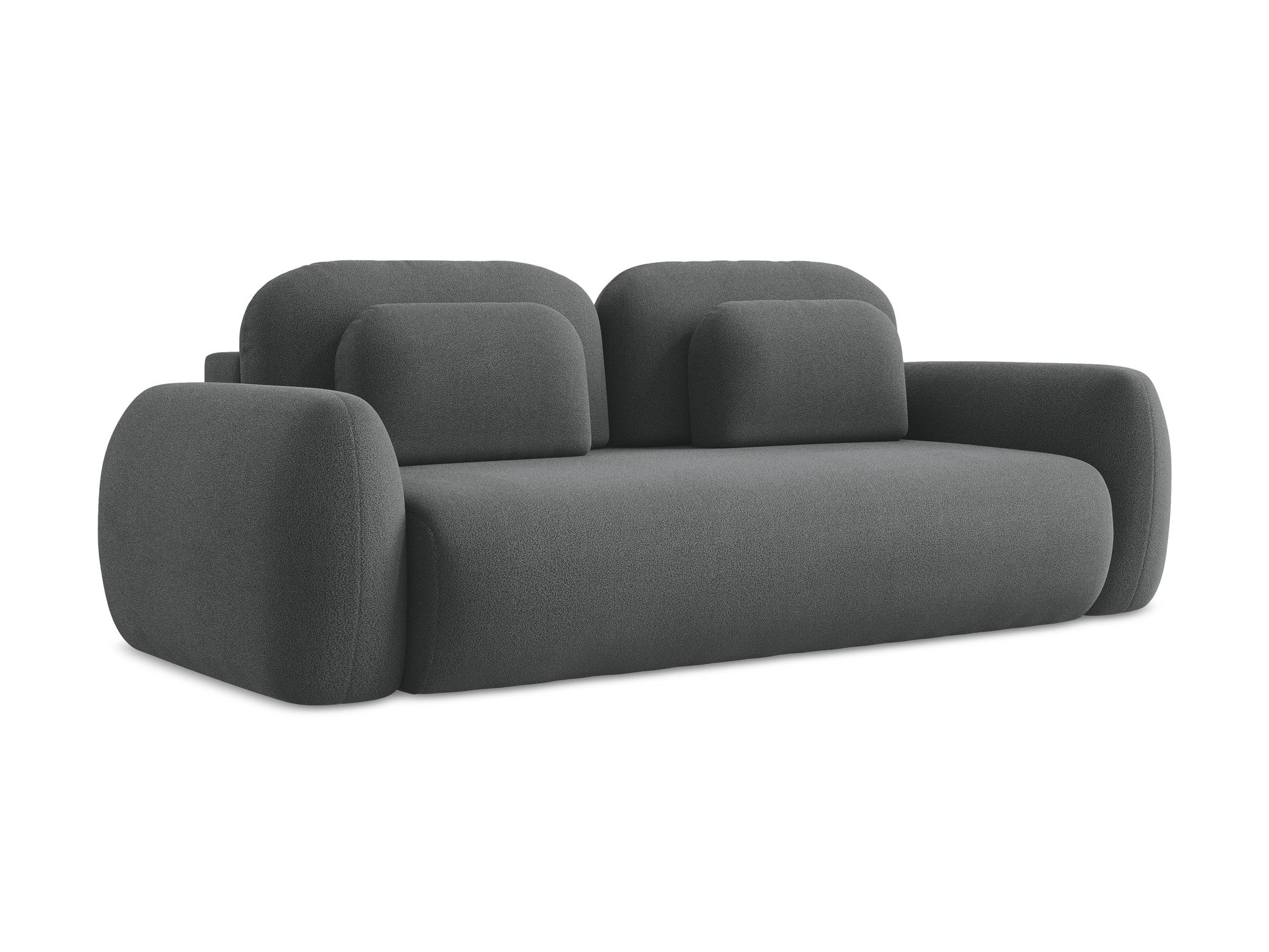 Sofa für 3 Personen mit Schlaf-Funktion LOHI dunkelgrau Boucle