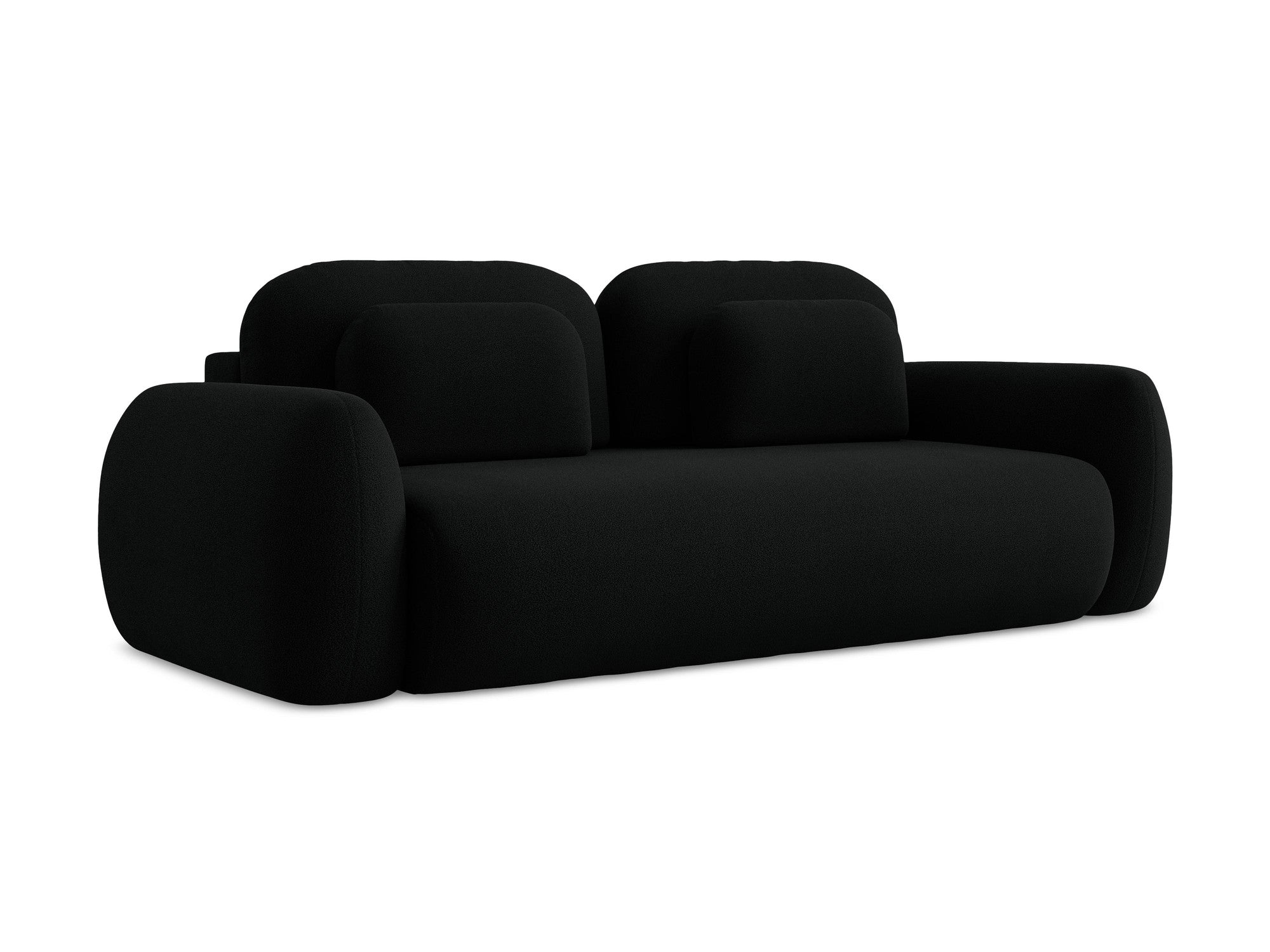 Sofa 3-zits met slaapfunctie LOHI zwart boucle