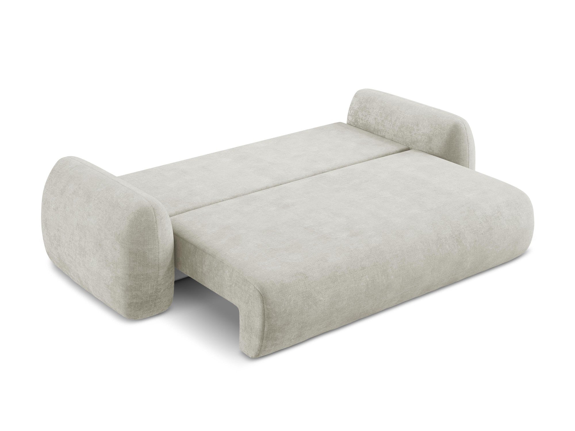 Sofa für 3 Personen mit Schlaf-Funktion LOHI perlmuttfarbener Chenille