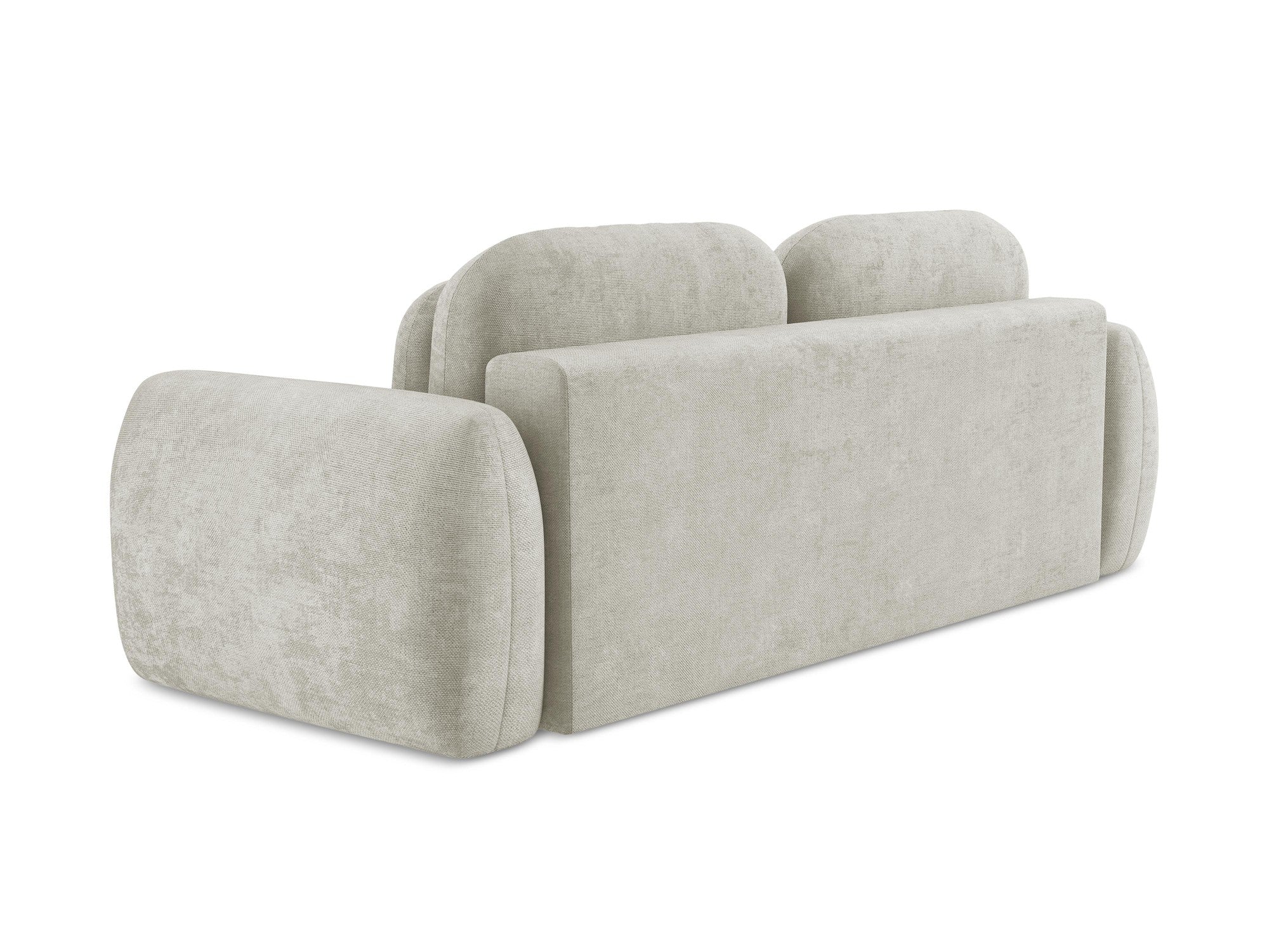 Sofa für 3 Personen mit Schlaf-Funktion LOHI perlmuttfarbener Chenille