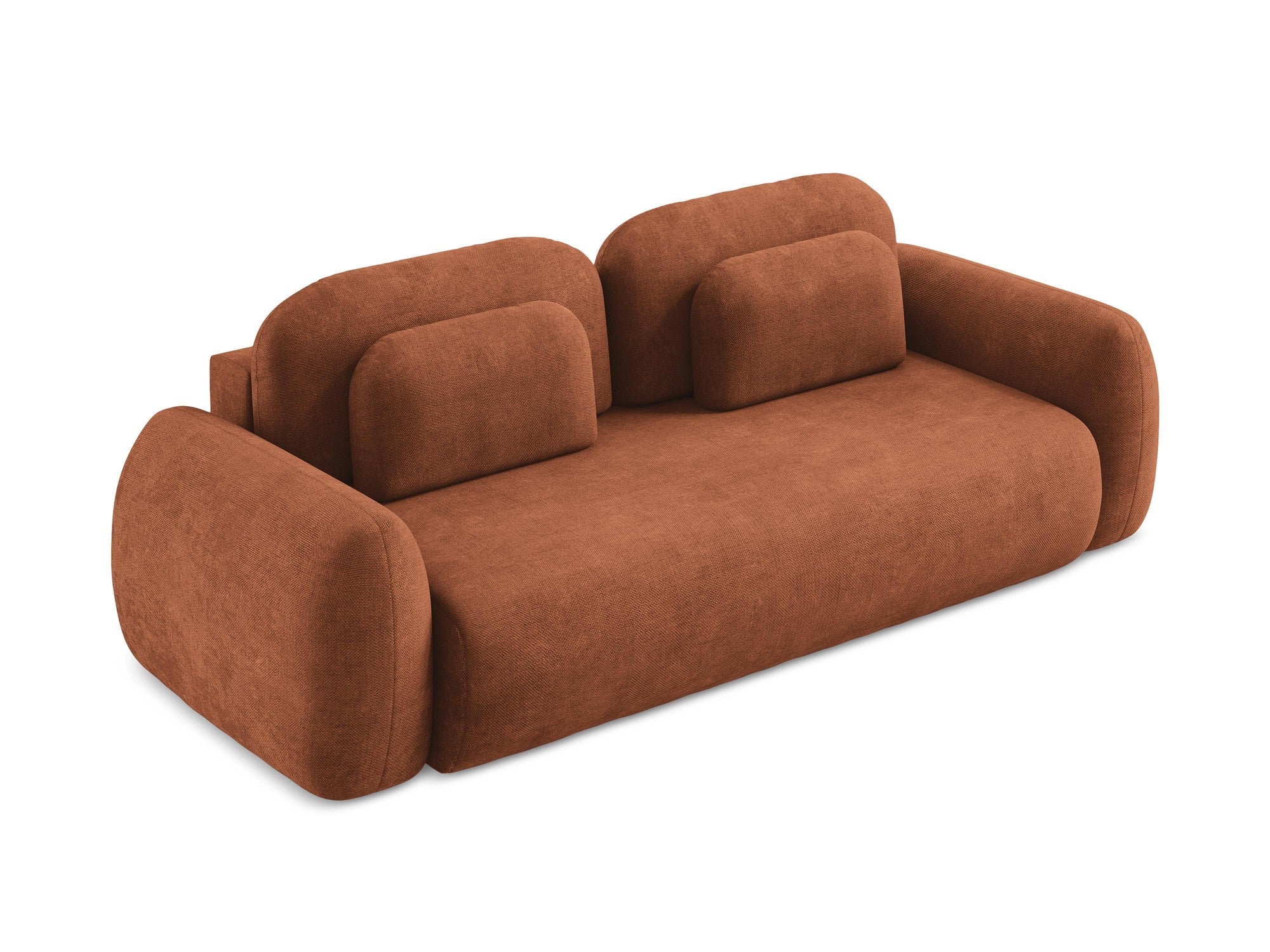 3-Seater Sofa with Sleeping Function LOHI Terracotta Chenille