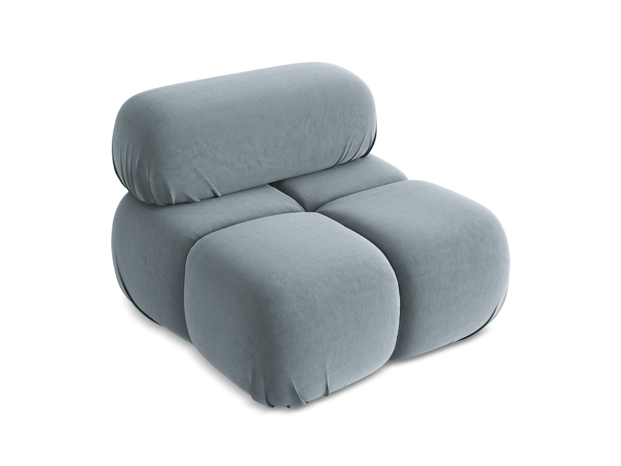 Armchair / velvet module LOKUA light blue