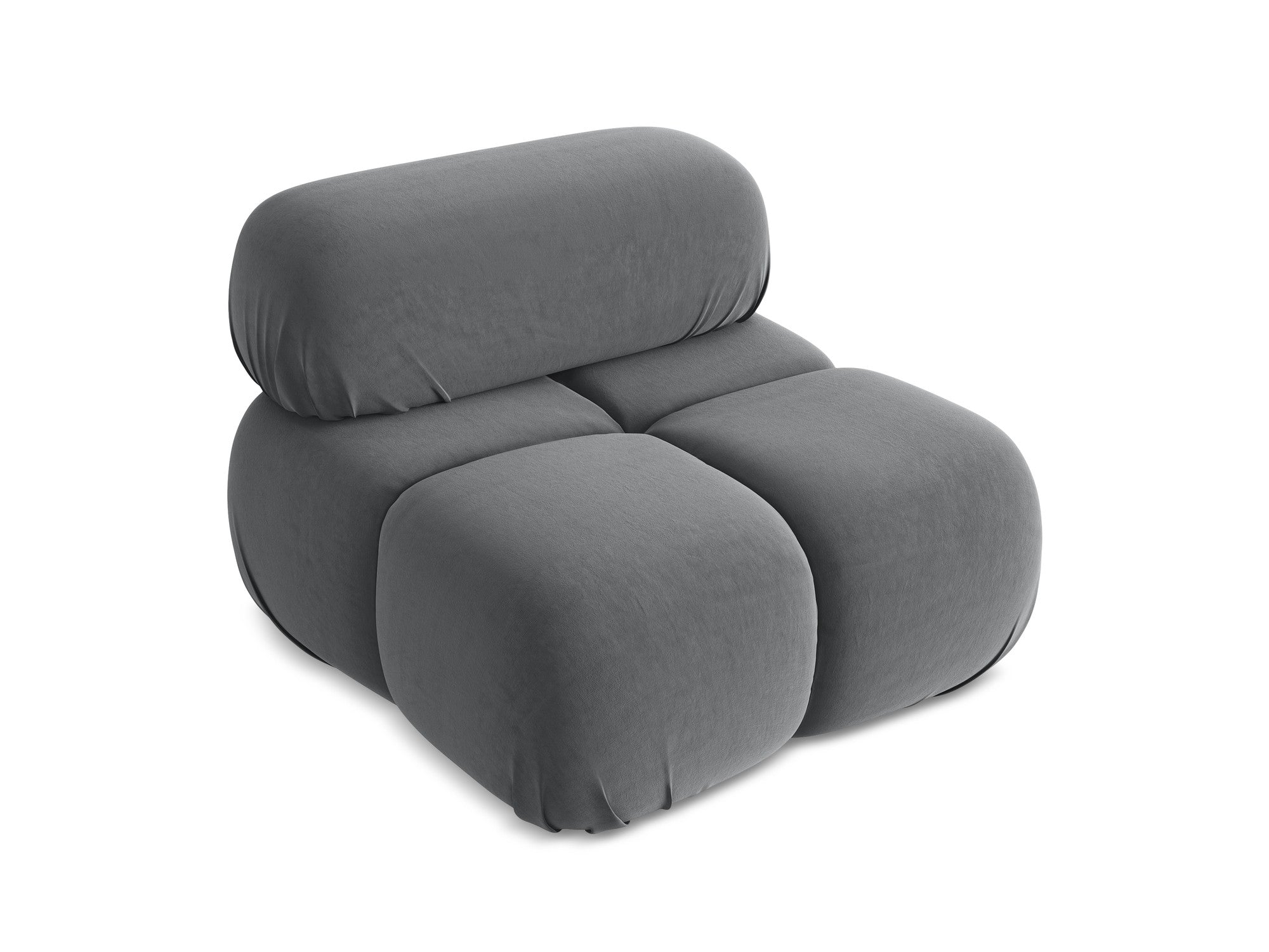 Armchair / velvet module LOKUA steel gray