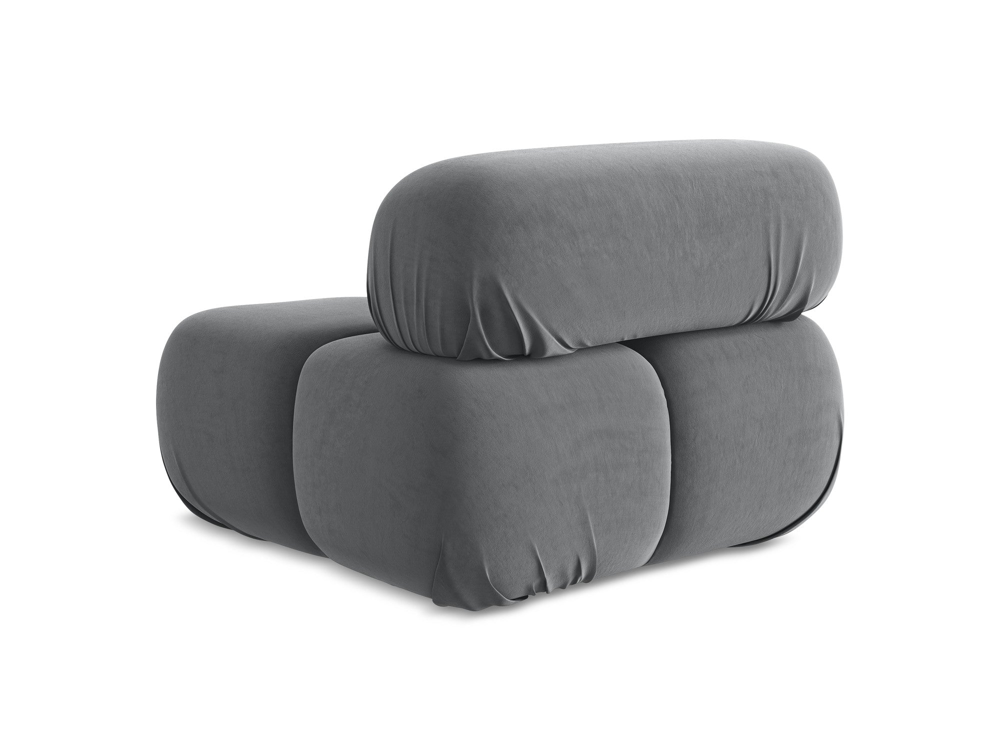 Armchair / velvet module LOKUA steel gray