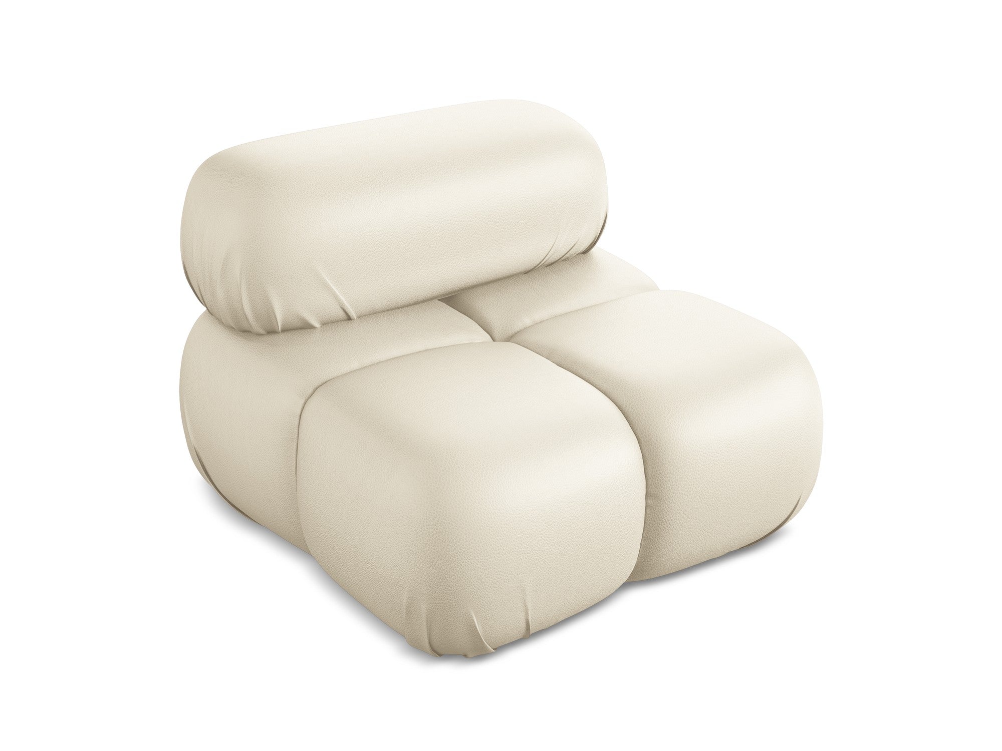 Armchair / module LOKUA light beige eco-leather