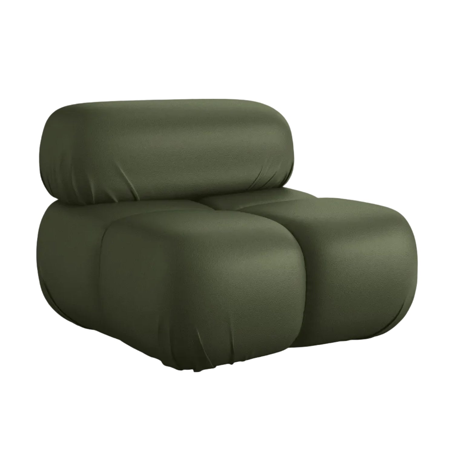 Armchair / module LOKUA dark green eco-leather