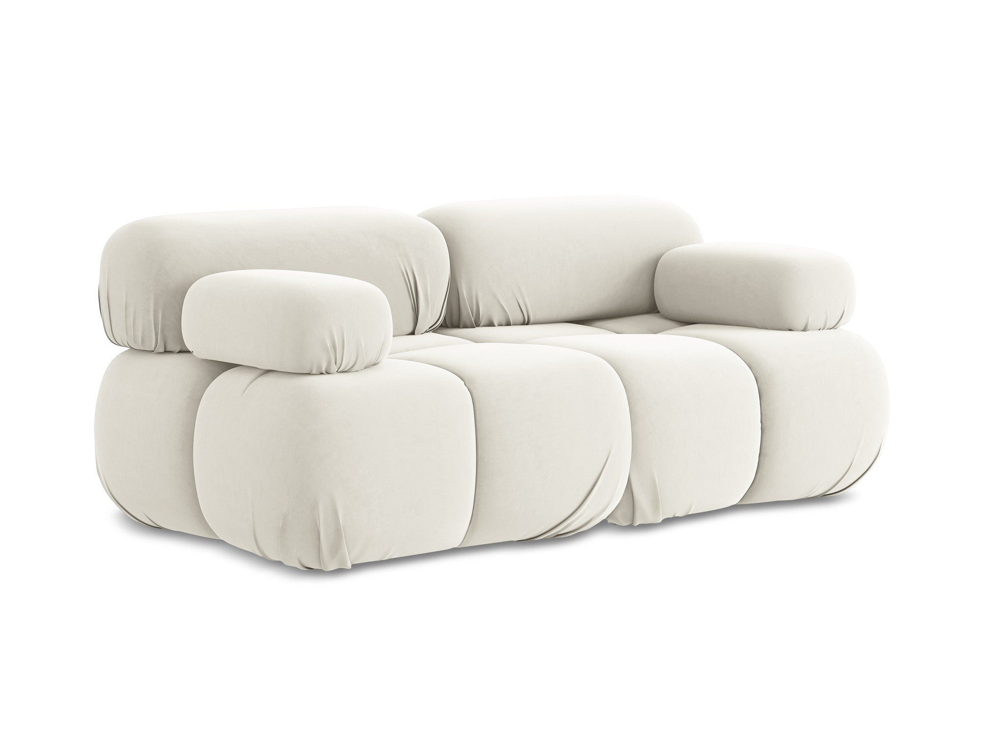 Modulares Samtsofa für 2 Personen LOKUA hellbeige