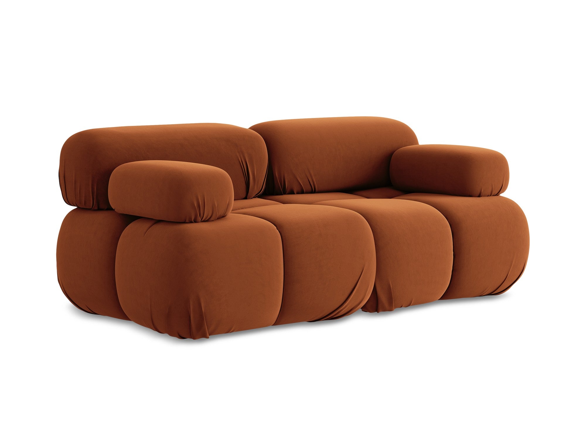 Modular Velvet Sofa for Two LOKUA Terracotta