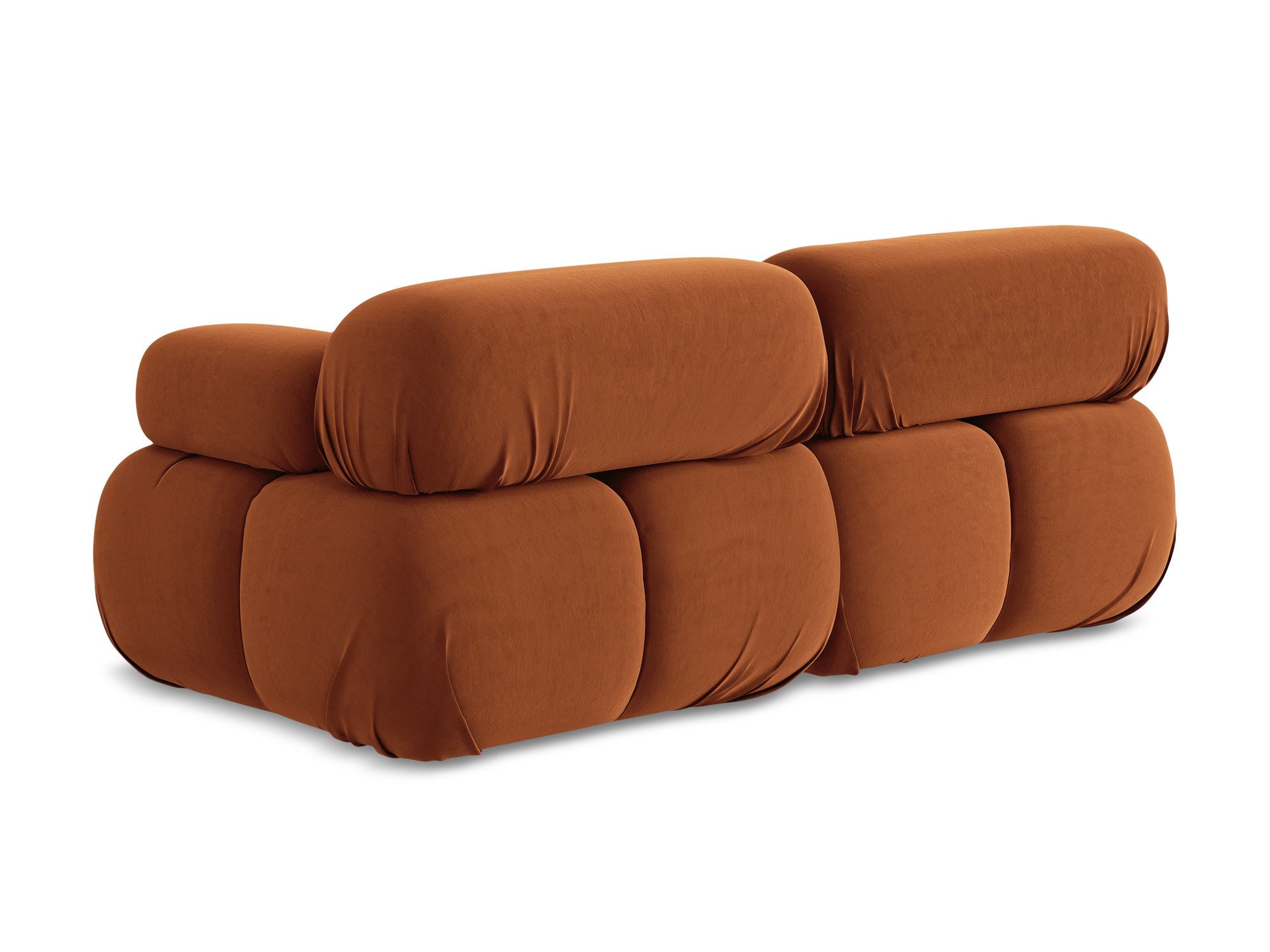 Modular Velvet Sofa for Two LOKUA Terracotta