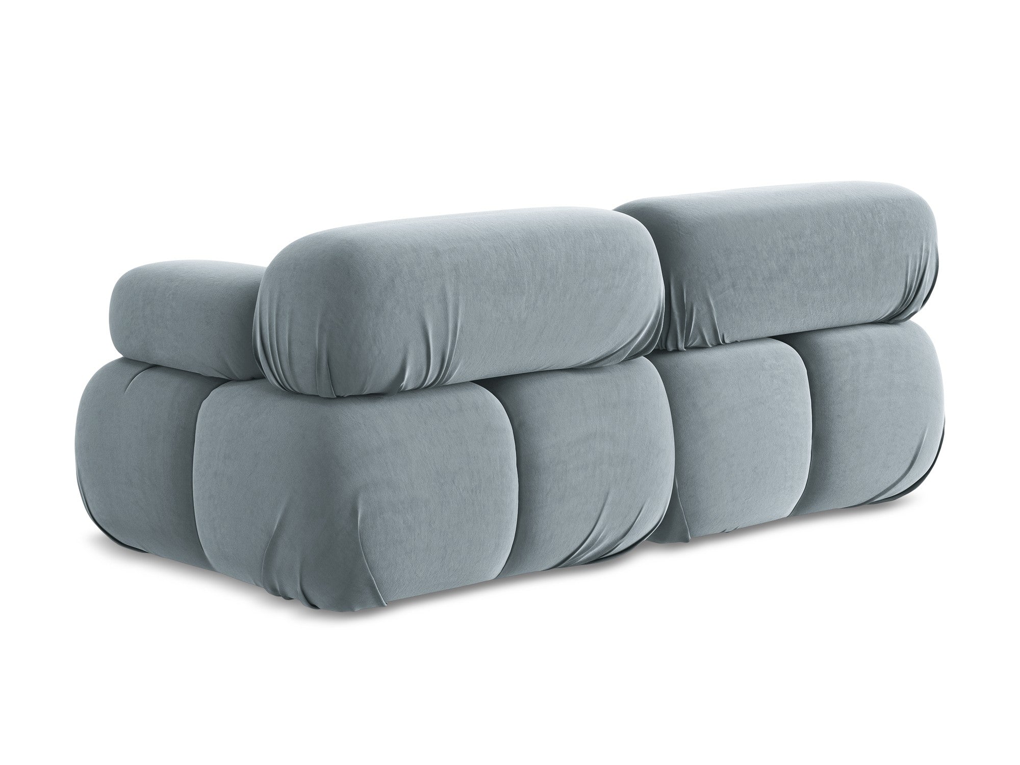 Velvet modular sofa for 2 people LOKUA light blue