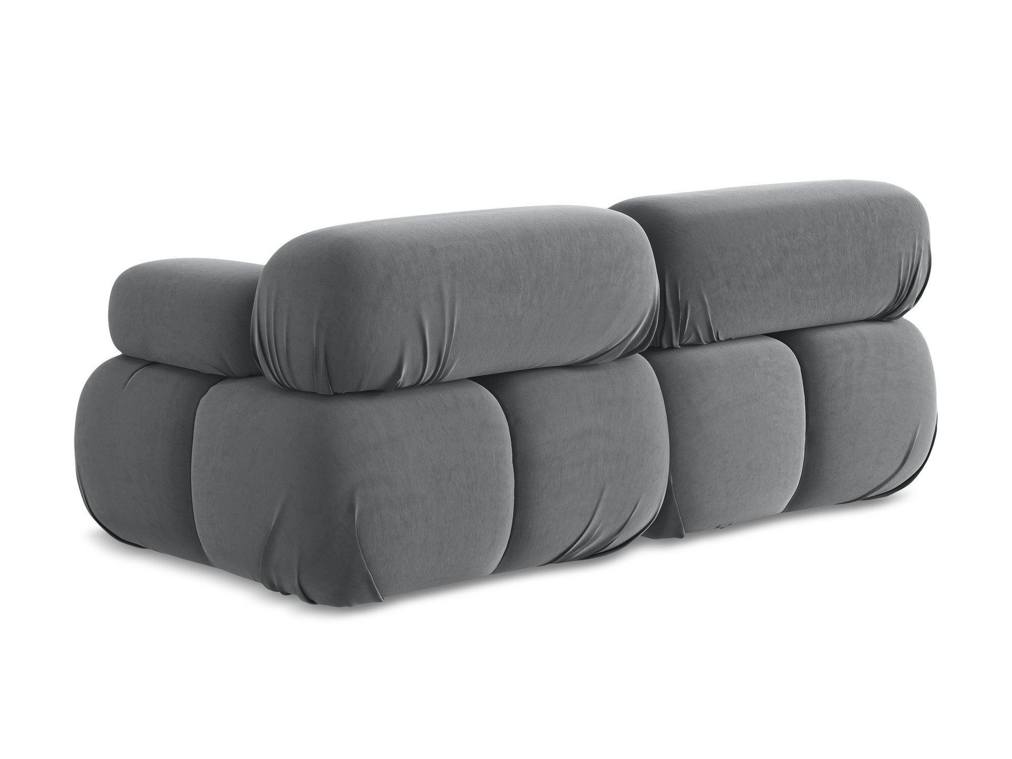 Modular Velvet Sofa for Two LOKUA in Steel Gray