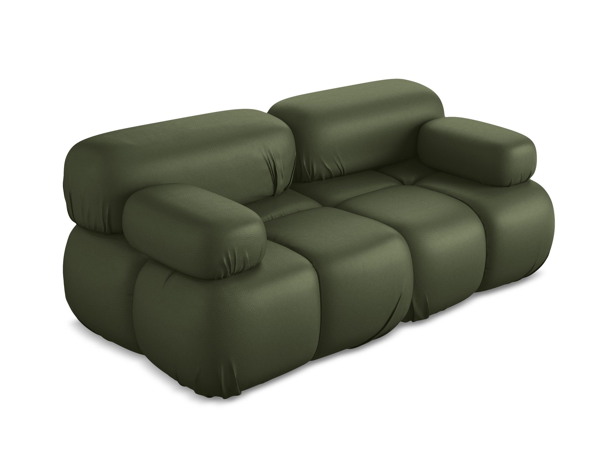 Modular 2-Seater Sofa LOKUA Dark Green Eco-Leather