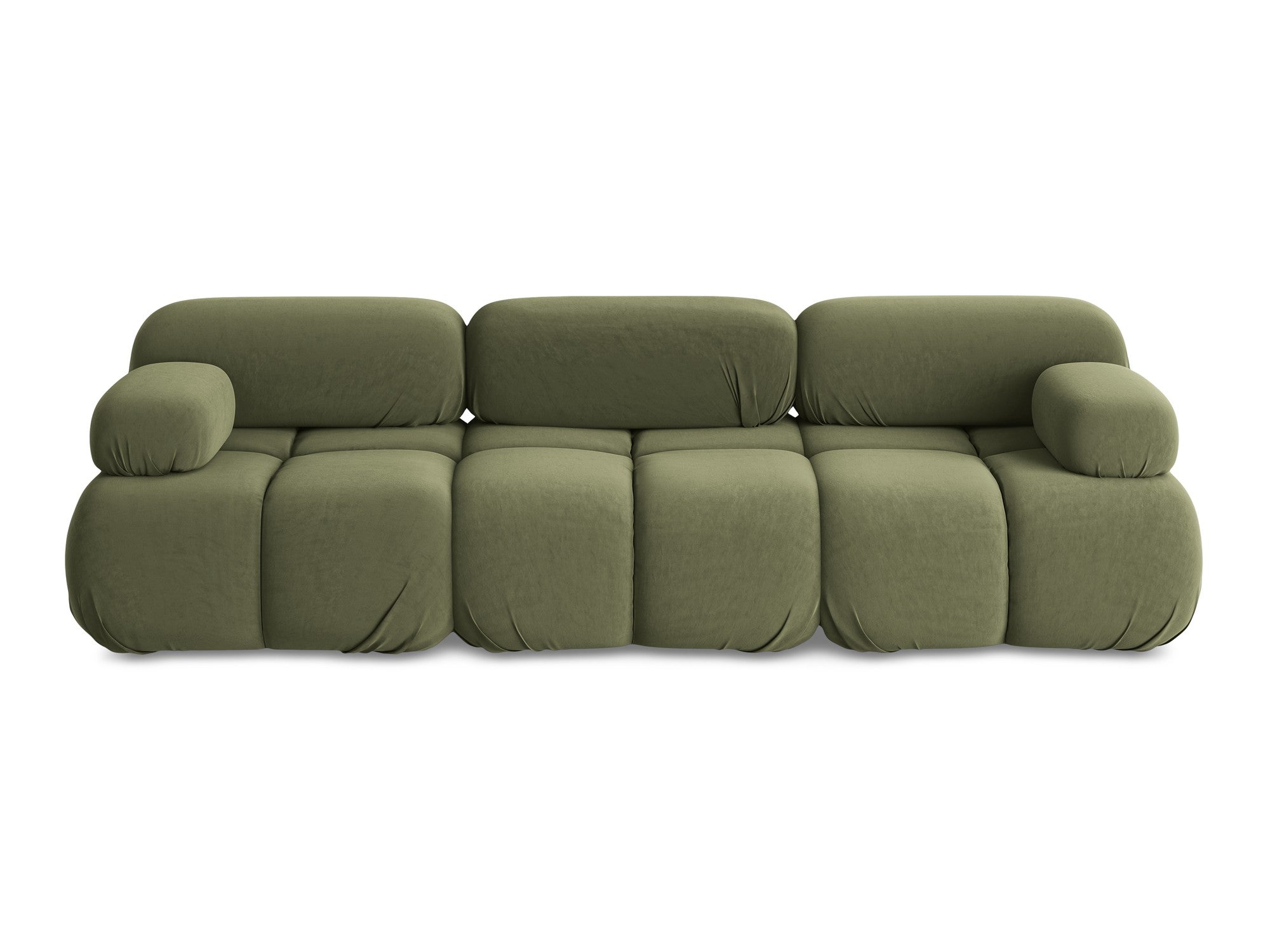 Olive Green Velvet Modular Sofa for 3 People LOKUA