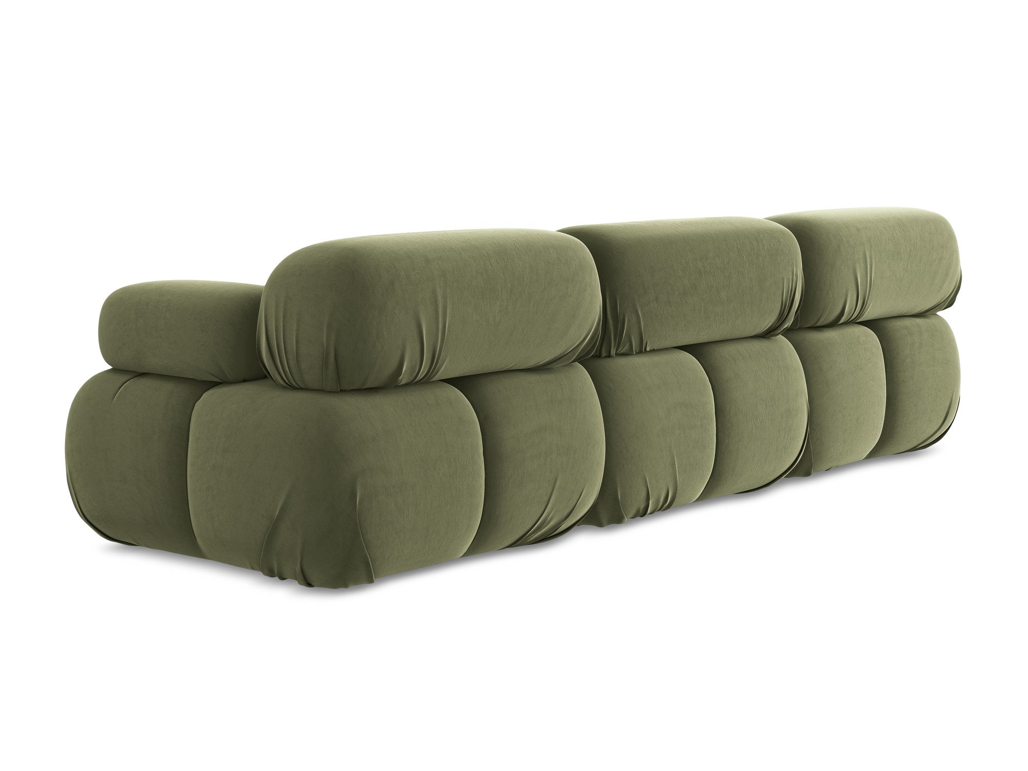 Olive Green Velvet Modular Sofa for 3 People LOKUA
