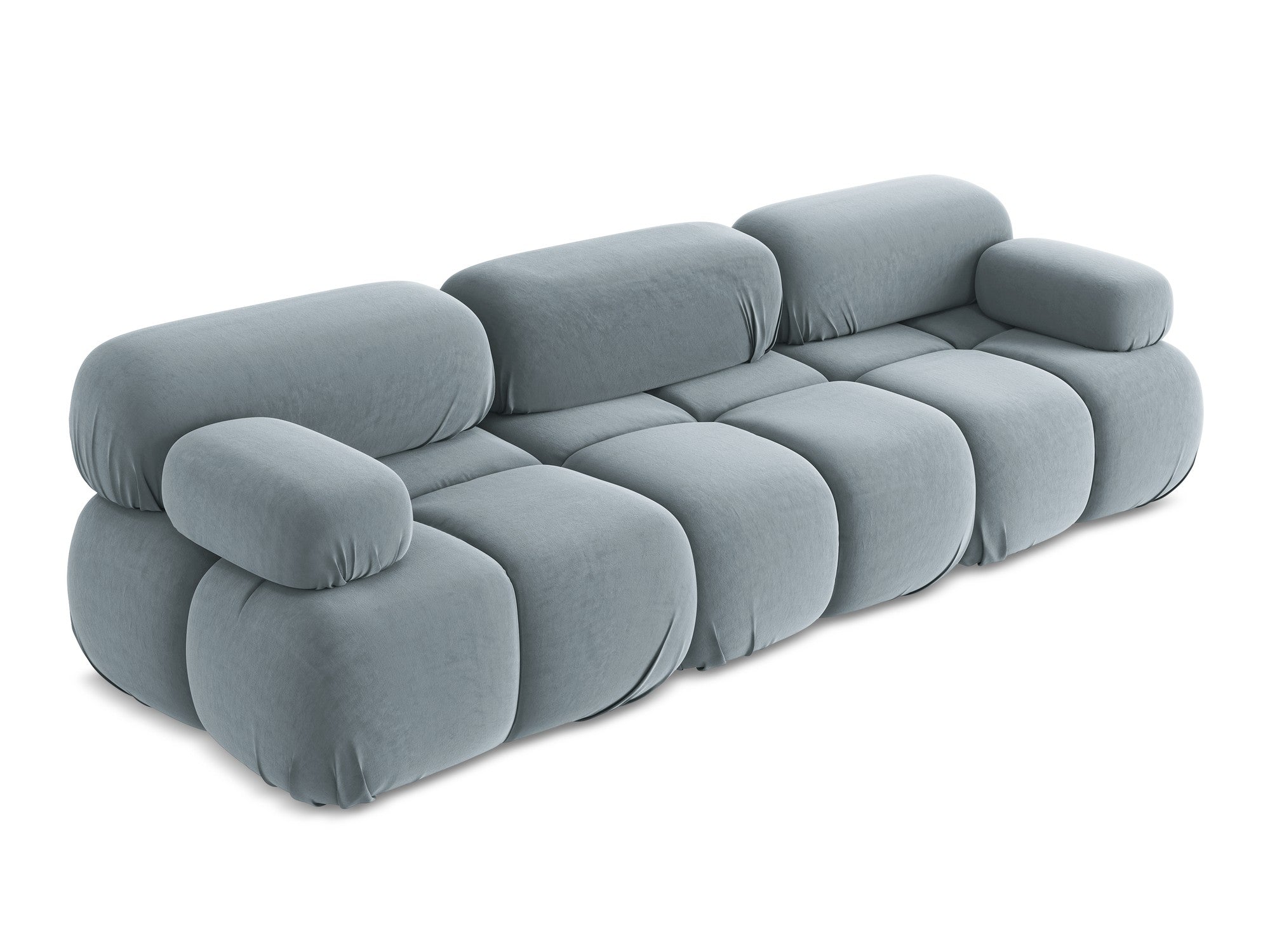 Velvet modular sofa for 3 people LOKUA light blue