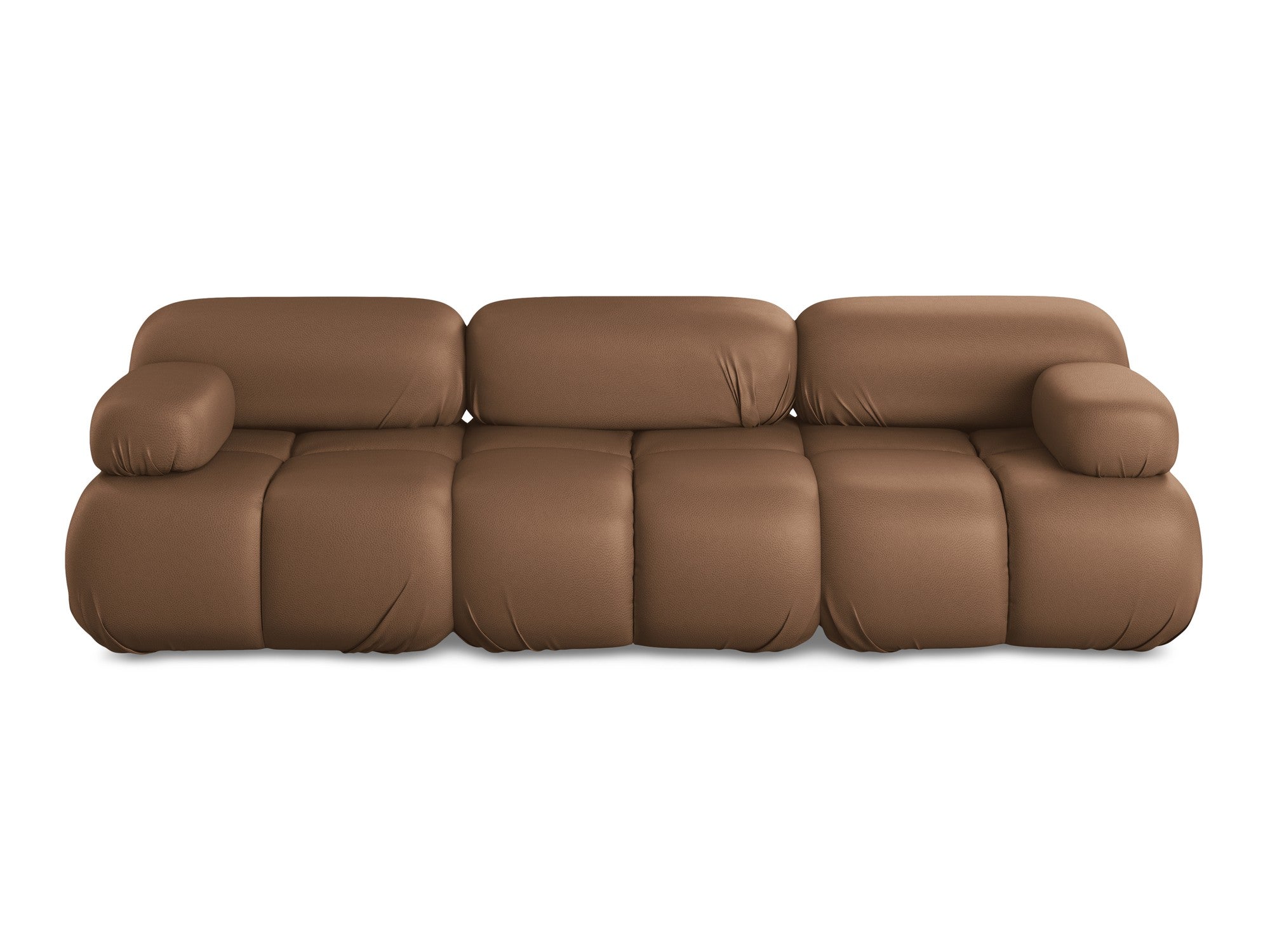 3-seater modular sofa LOKUA in chocolate eco-leather
